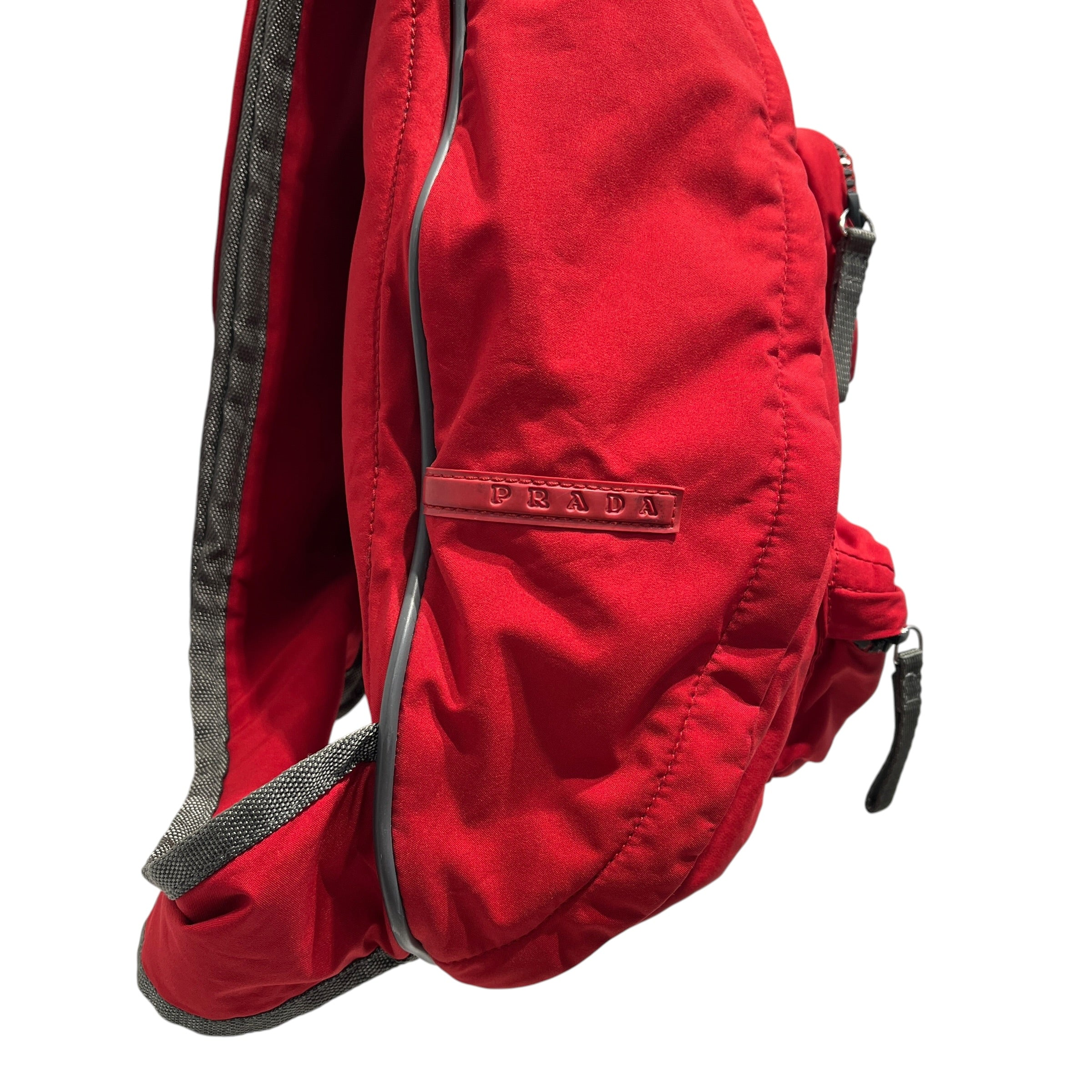 PRADA SPORT/Backpack/Nylon/RED/crossbody rucksack view 14