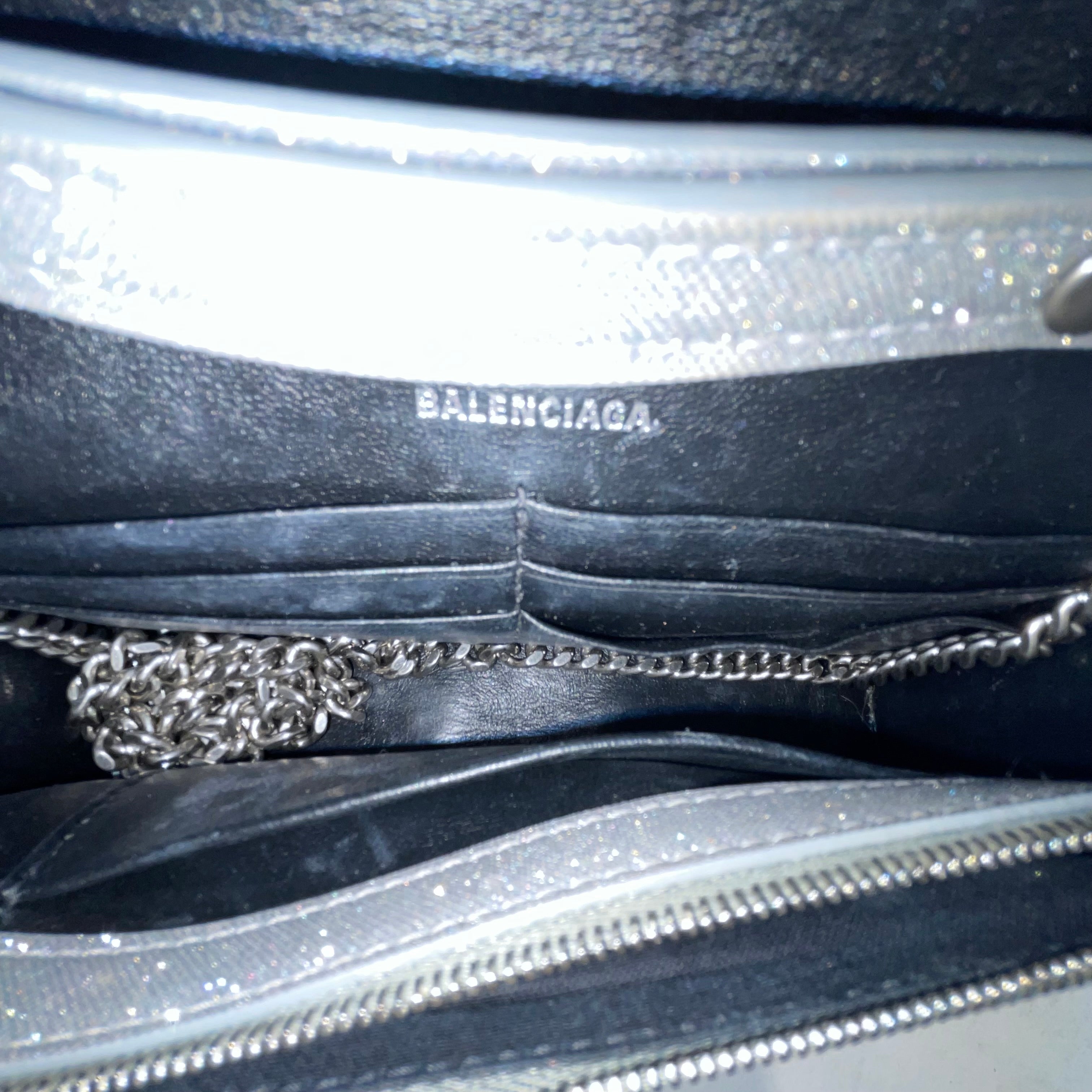 BALENCIAGA/Cross Body Bag/Glitter/SLV/HOURGLASS view 4