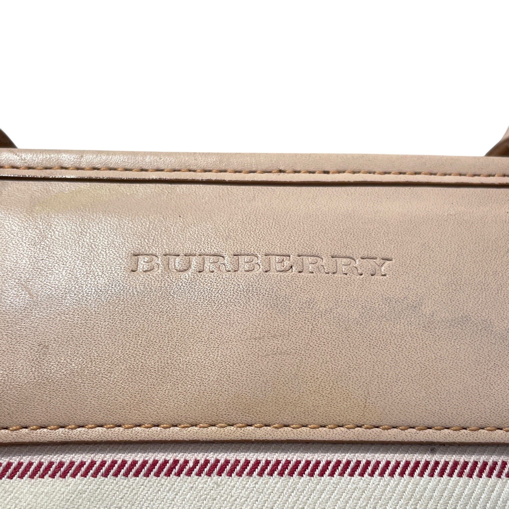 BURBERRY/Hand Bag/Stripe/Cotton/WHT/Vintage Stripe Hand Bag view 5