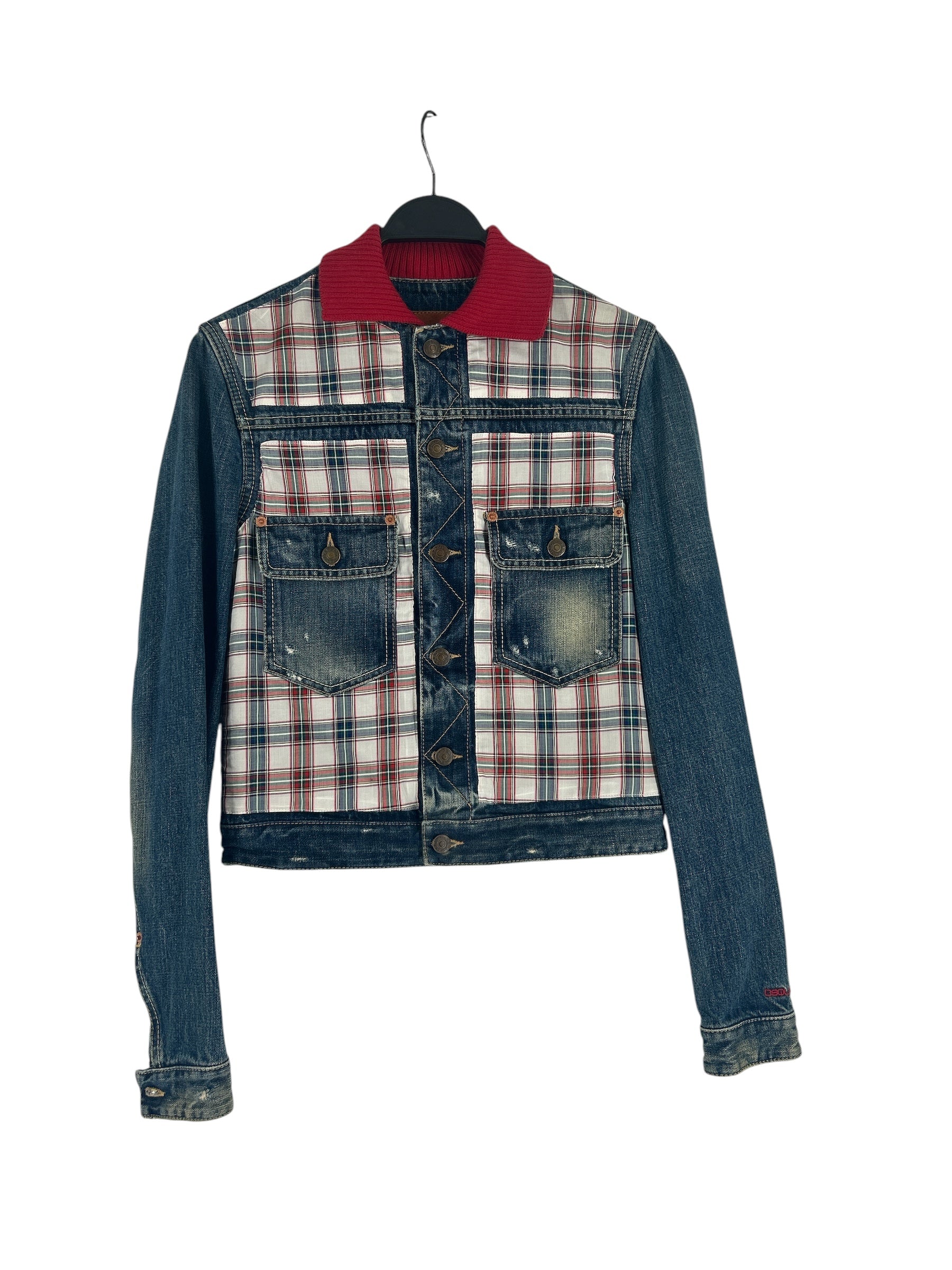 DSQUARED2/Denim Jkt/Denim/IDG/RED RIBBED COLOR PLAID PATCHES view 1
