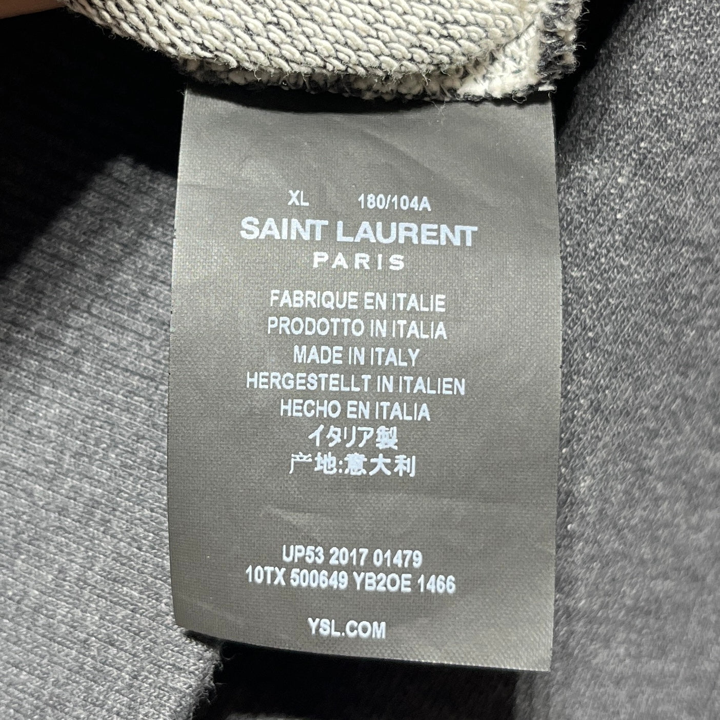 YVES SAINT LAURENT/Sweatshirt/XL/Cotton/GRY/lightning bolt view 4