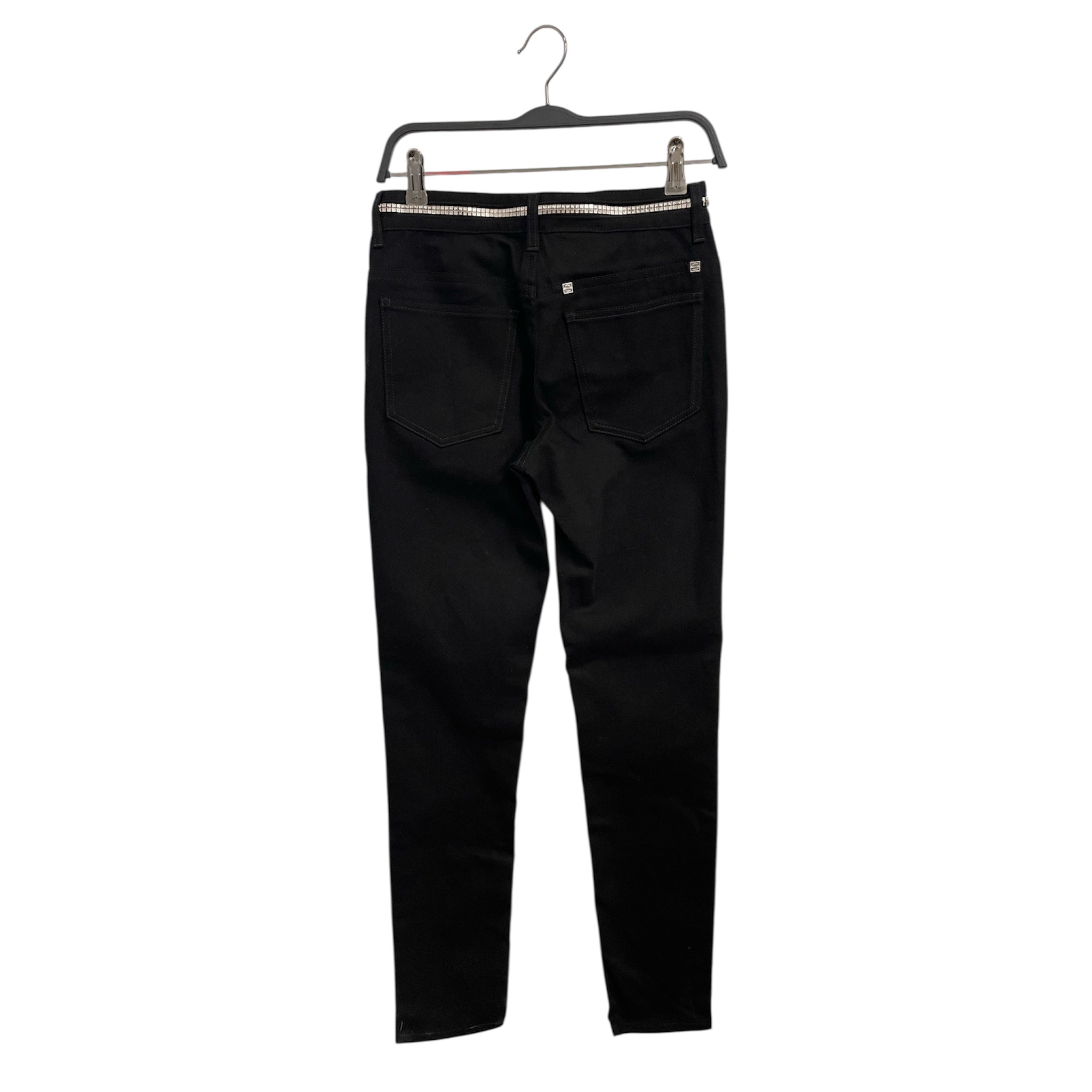 GIVENCHY/Straight Pants/26/Denim/BLK/faux zipper waist. view 4
