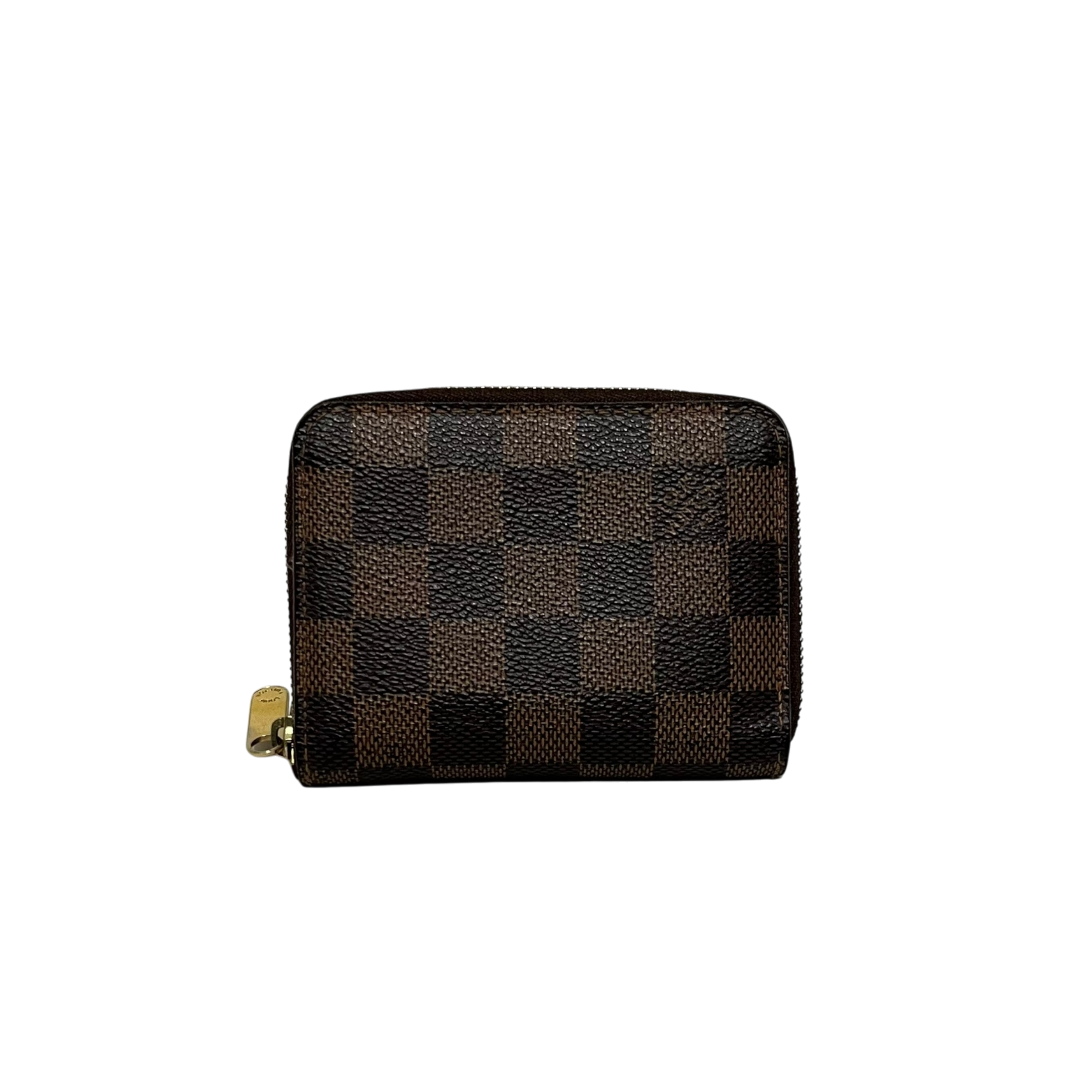LOUIS VUITTON/Coin Wallet/Leather/BRW/M's/zip wallet view 1