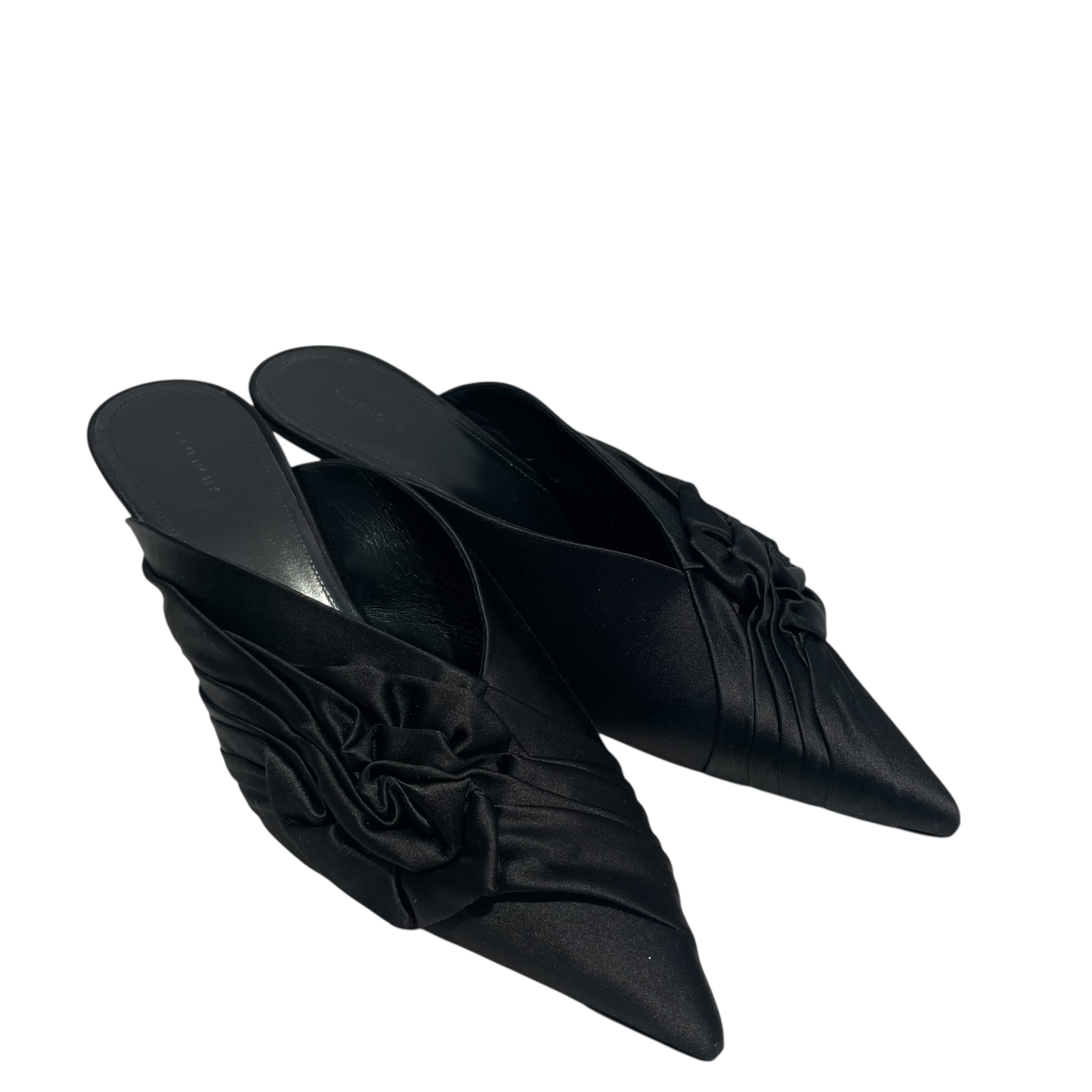 GIVENCHY/Heels/EU 38/Silk/BLK/Slip-on/KITTEN HEAL/ TWIST MULE SATIN view 1