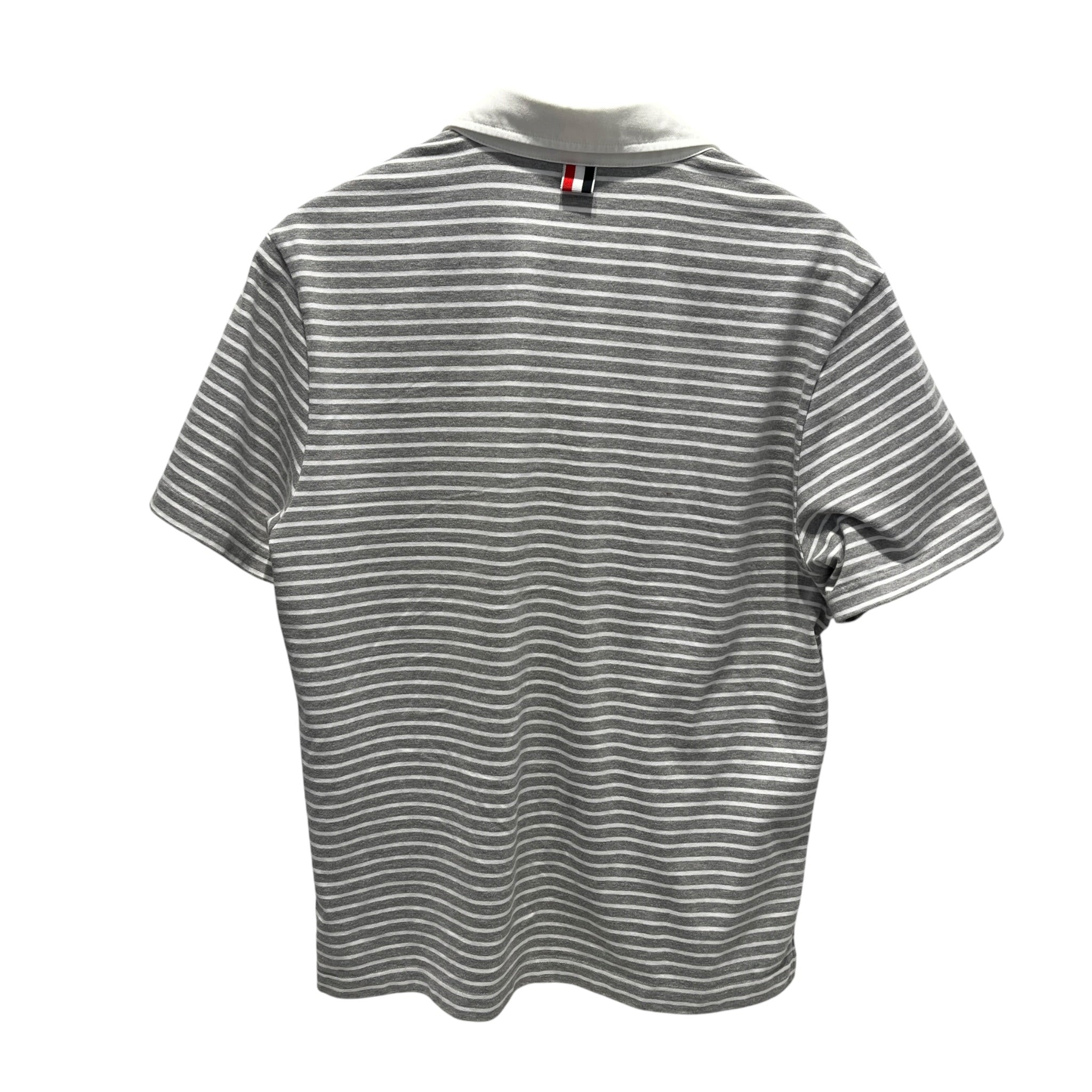 THOM BROWNE. NEW YORK/Polo Shirt/M/Cotton/GRY/STRIPED view 2