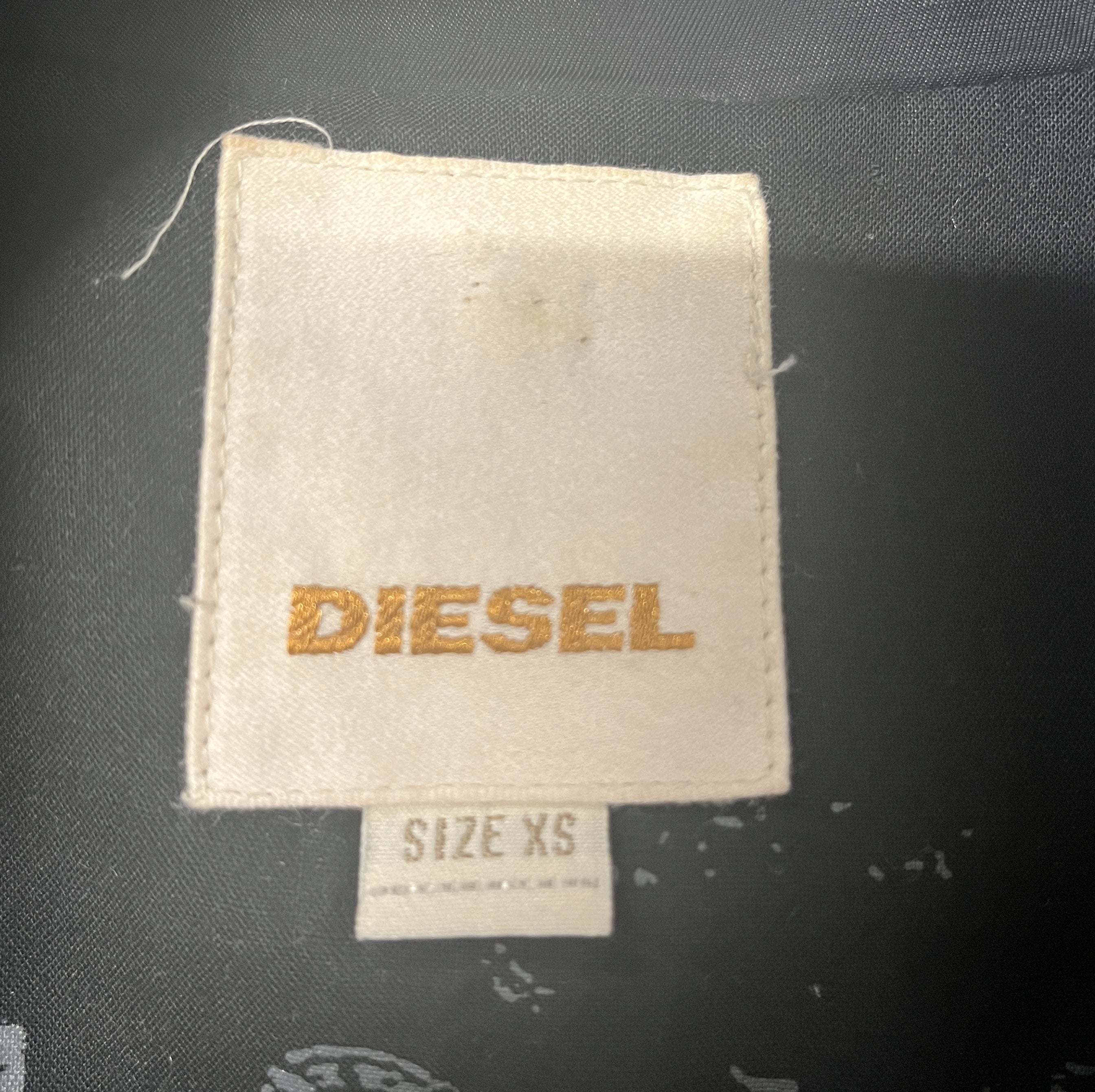 DIESEL/Duffle Coat/XS/Cotton/BLK/ROUCHED BACK w/ belt view 3