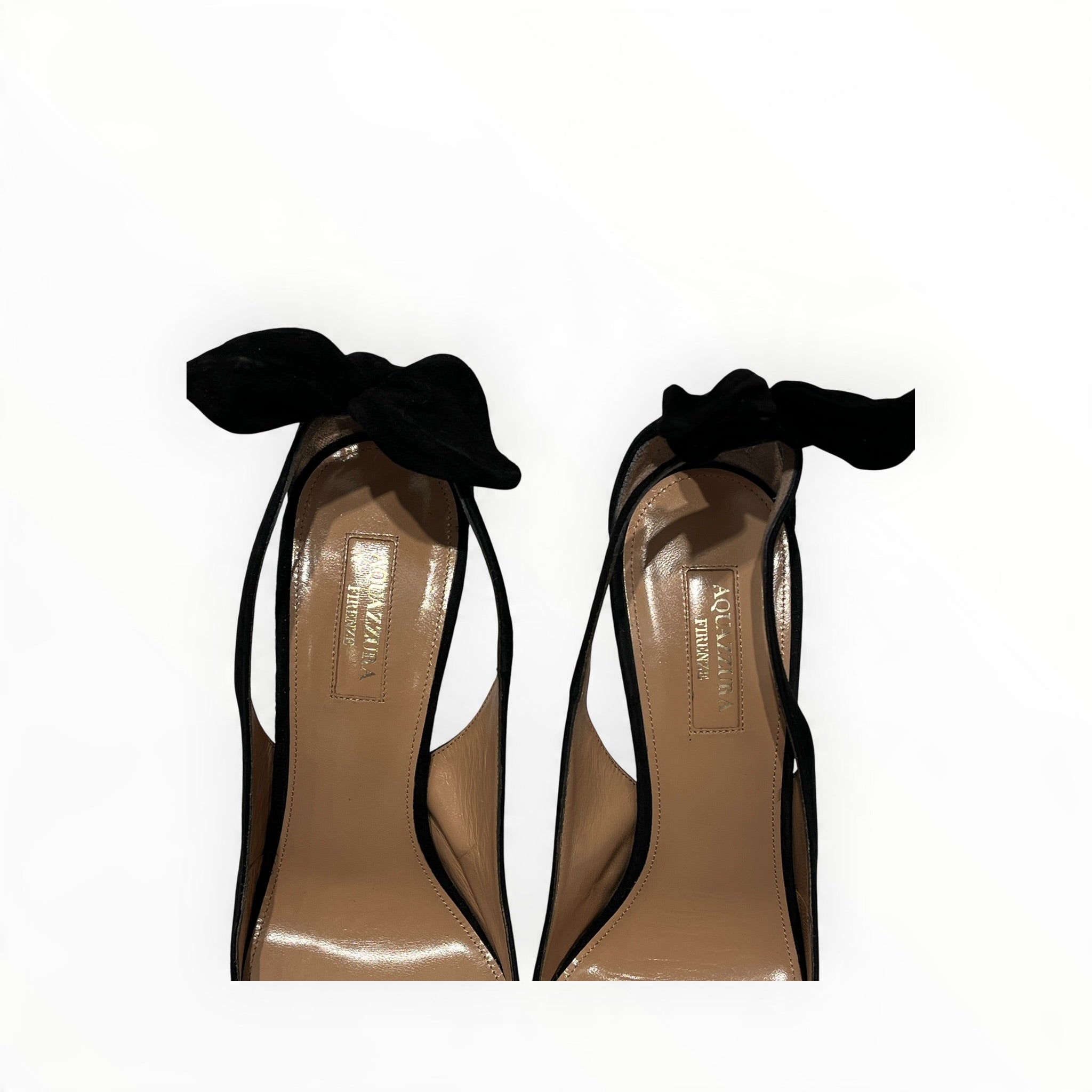 AQUAZZURA/Heels/EU 39.5/Suede/BLK/V-Tip/85mm Bow Tie Pumps view 5