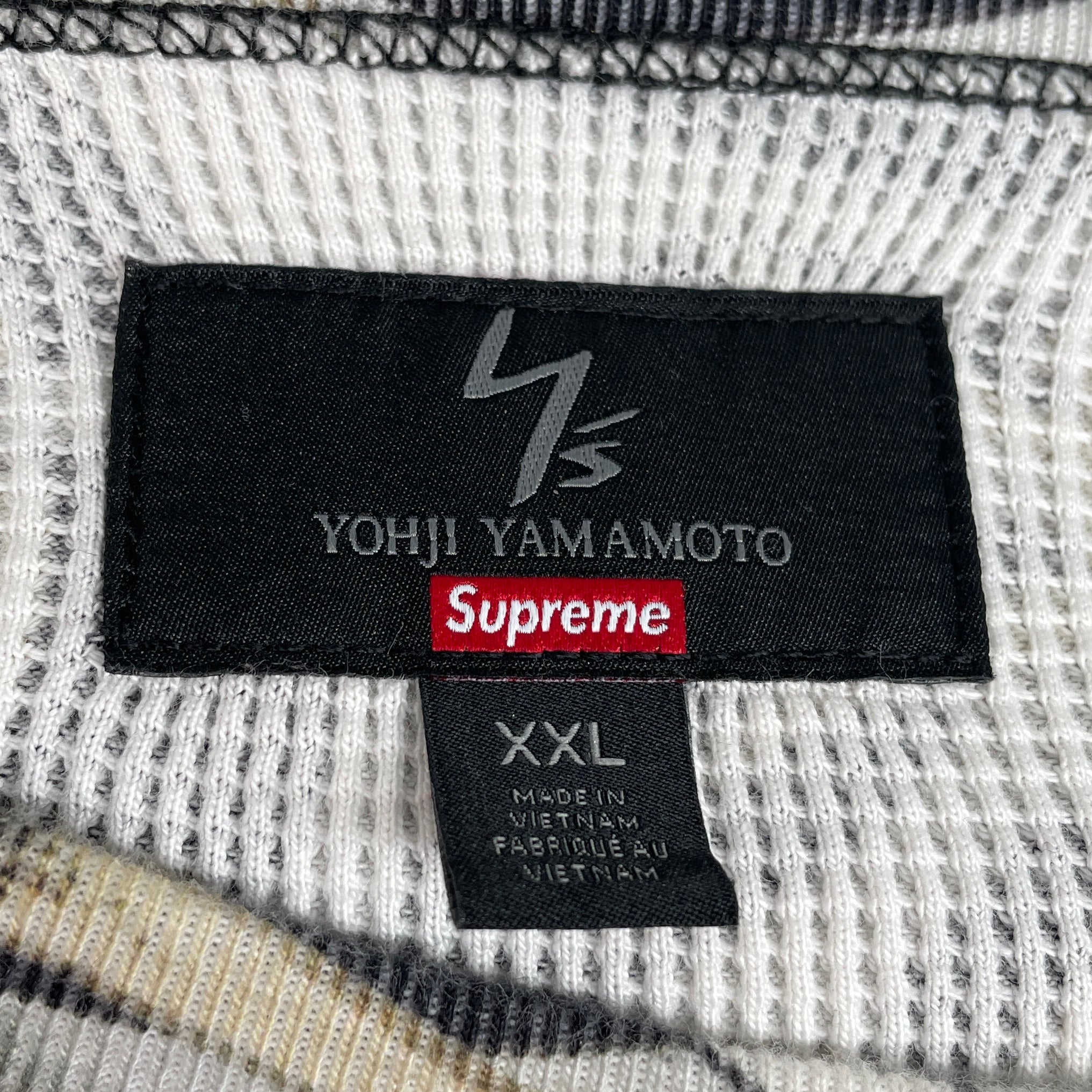 Supreme/YOHJI YAMAMOTO/LS T-Shirt/XXL/Cotton/BLK/All Over Print/WEB SKULL THERMAL view 3