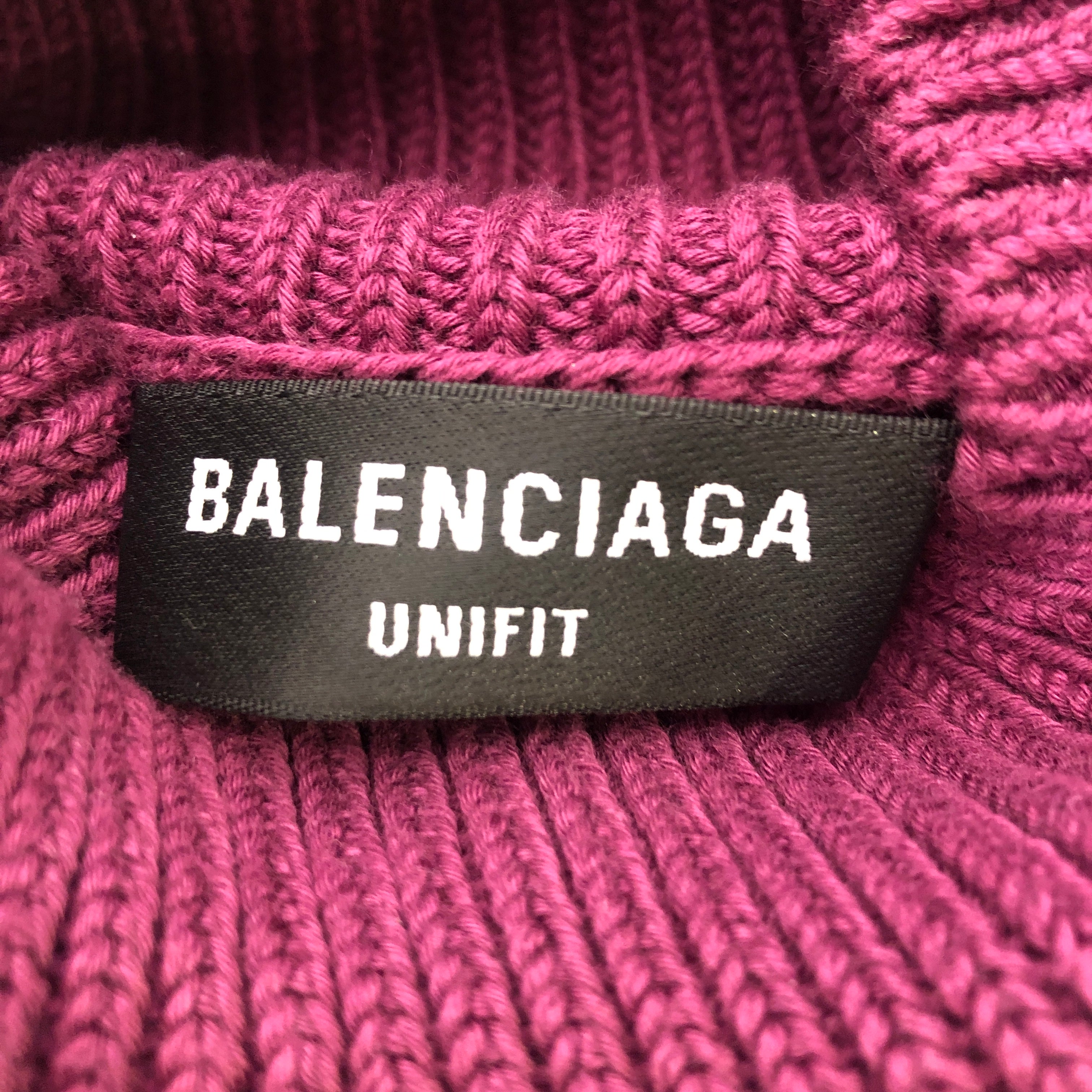 BALENCIAGA/Heavy Sweater/M/Cotton/PPL/CABLE KNIT TURTLE NECK view 3
