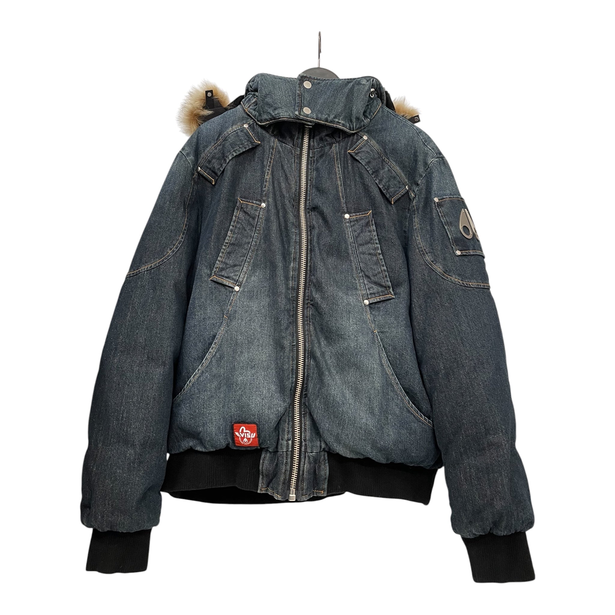 MOOSE KNUCKLES/EVISU/Puffer Jkt/XL/Cotton/NVY/LOGO EMBROIDERY BACK view 1