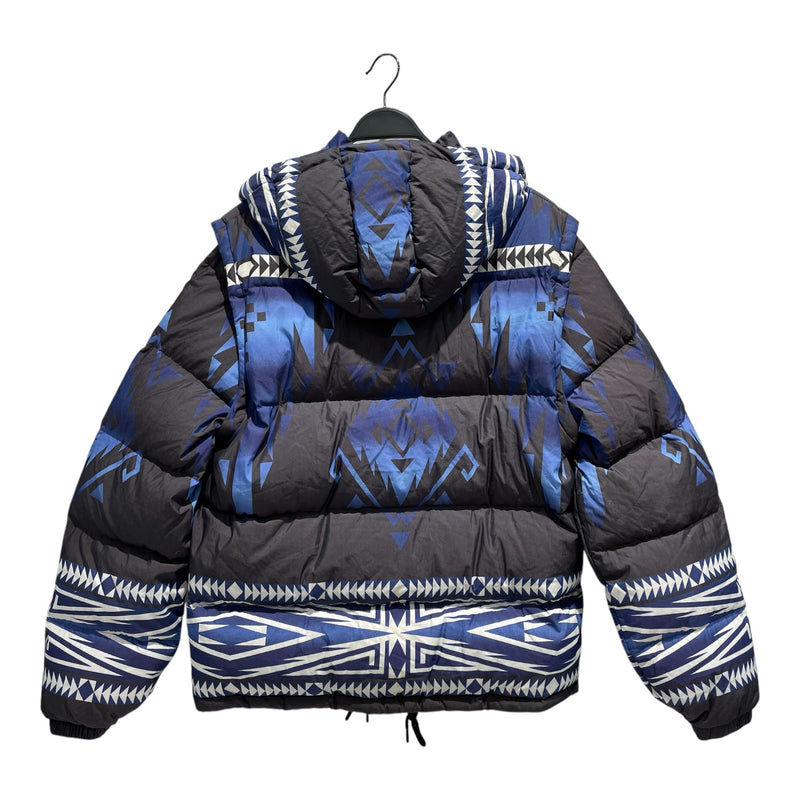 POLO RALPH LAUREN/Puffer Jkt/L/Nylon/BLU/All Over Print/Aztec Desgin