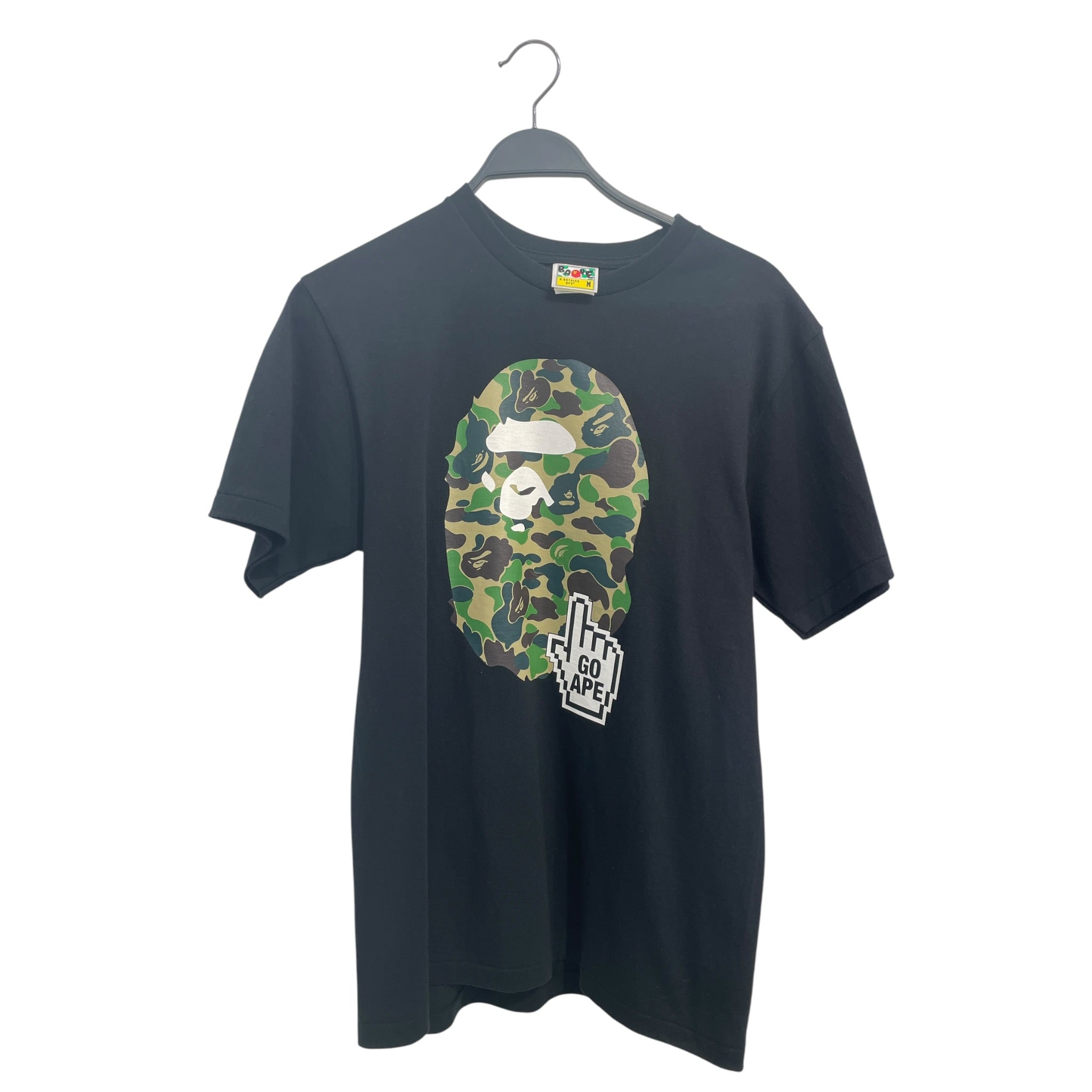 A BATHING APE/T-Shirt/M/Cotton/BLK/Graphic/CAMO MONKEY FACE view 1