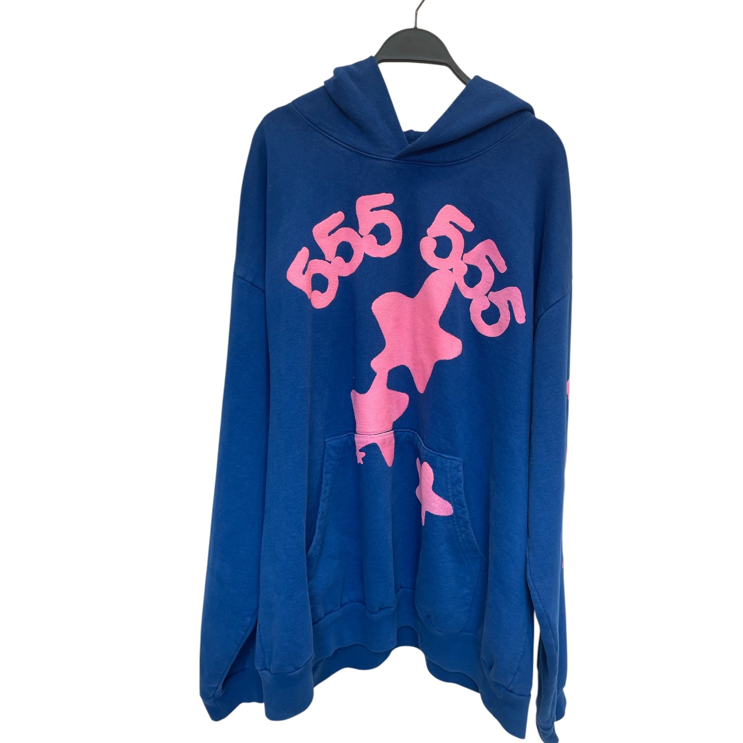 Sp5der/Hoodie/XXL/Cotton/BLU/555 555 pink stars view 1