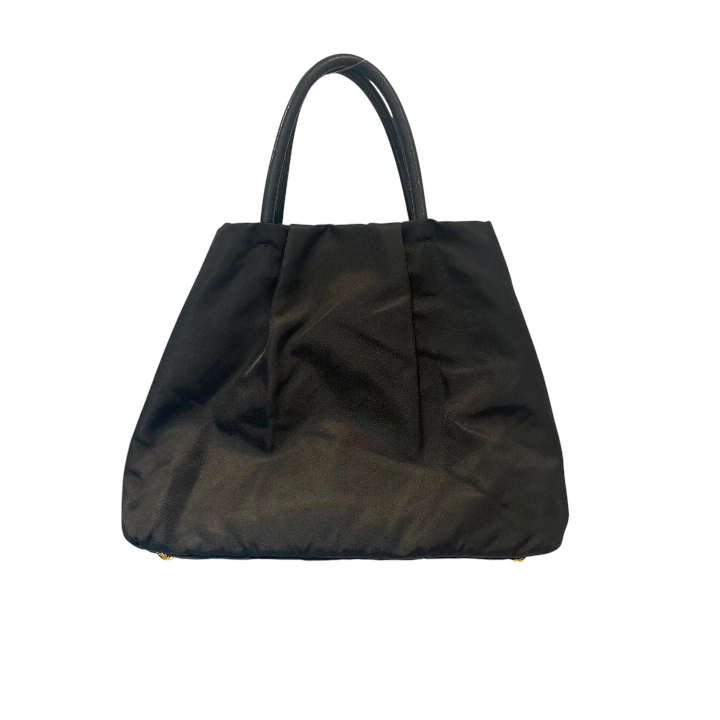 PRADA/Hand Bag/Nylon/BLK/floral view 2