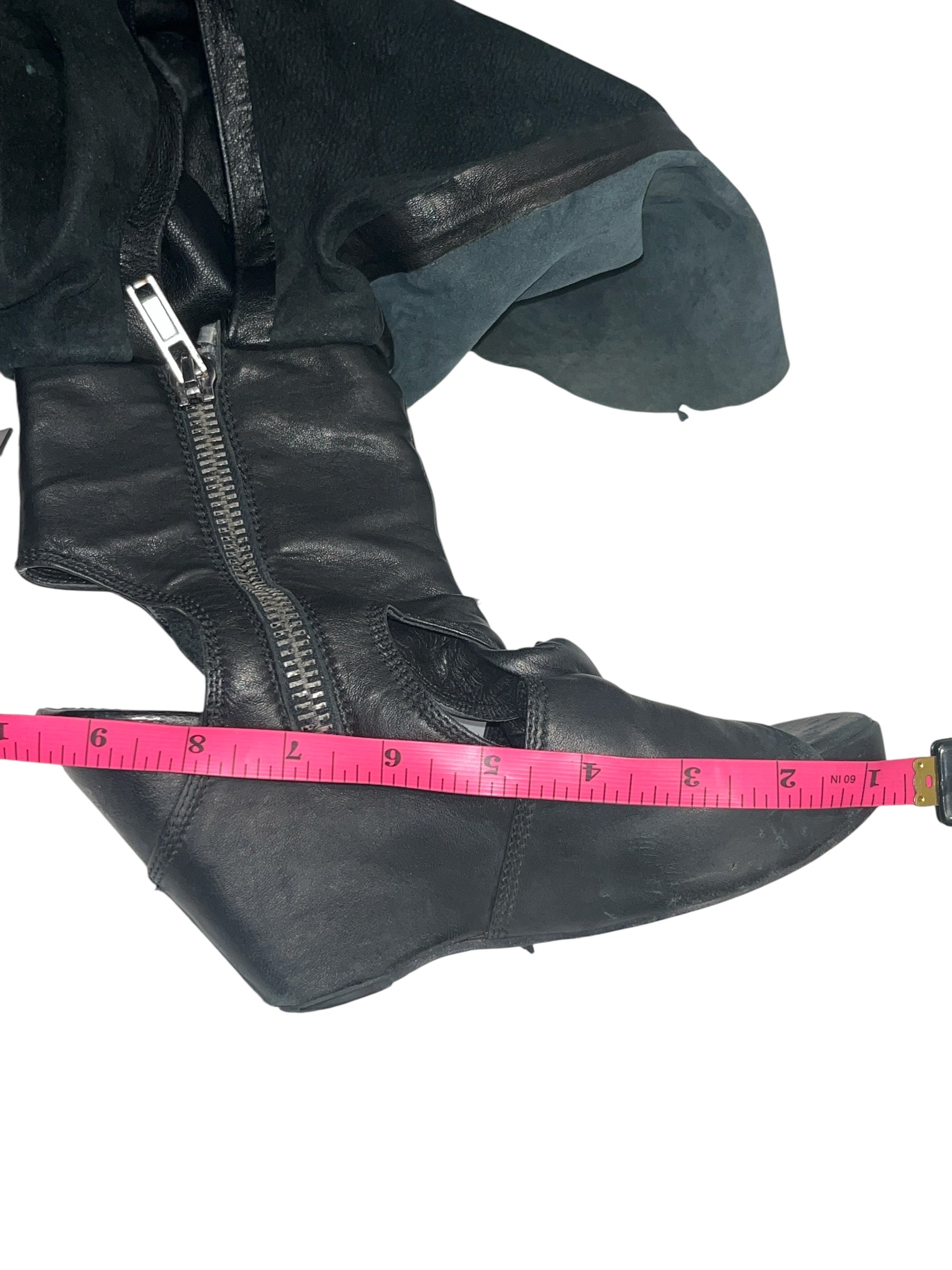 Rick Owens/Boots/US 6/Leather/BLK/WEDGE SHOE CAPE MIDI BOOT view 7