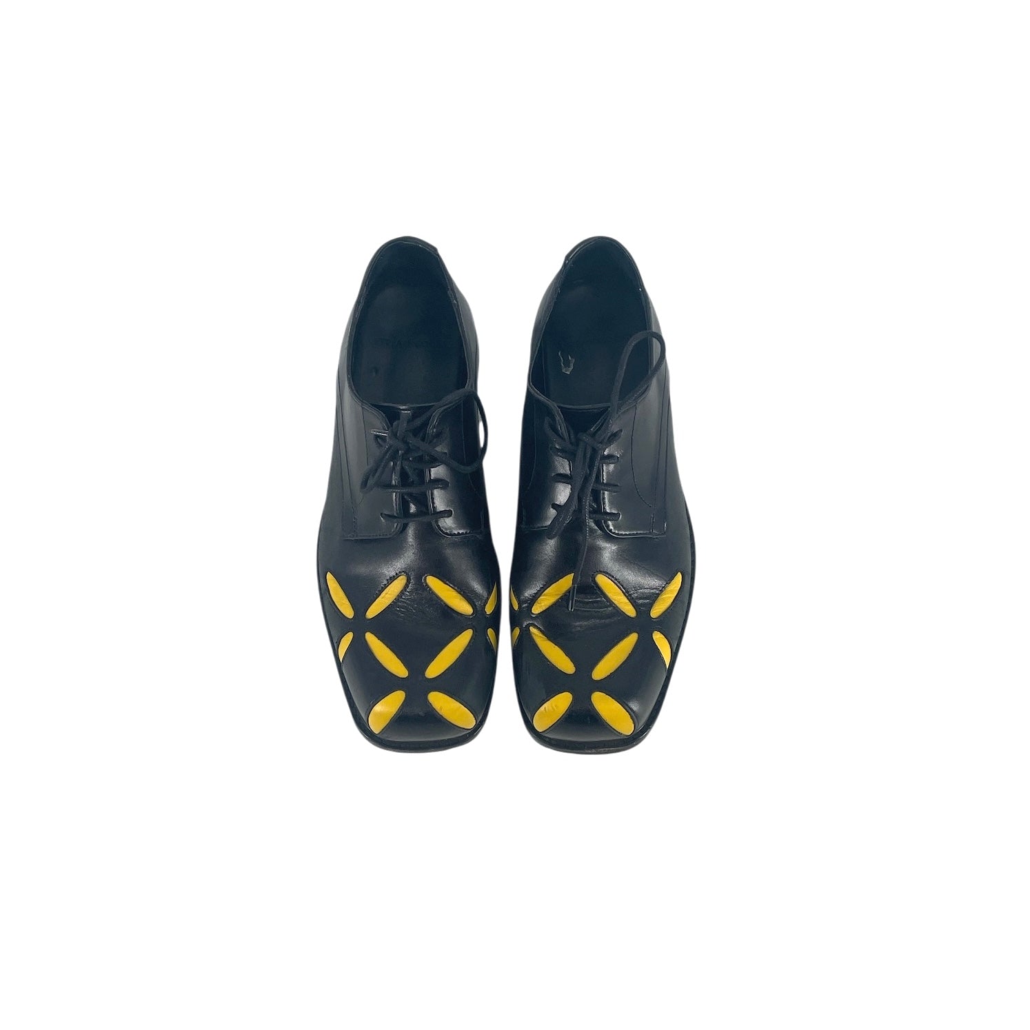 STEFAN COOKE/Dress Shoes/EU 40/Leather/BLK/YELLOW CUTOUT DERBY view 3