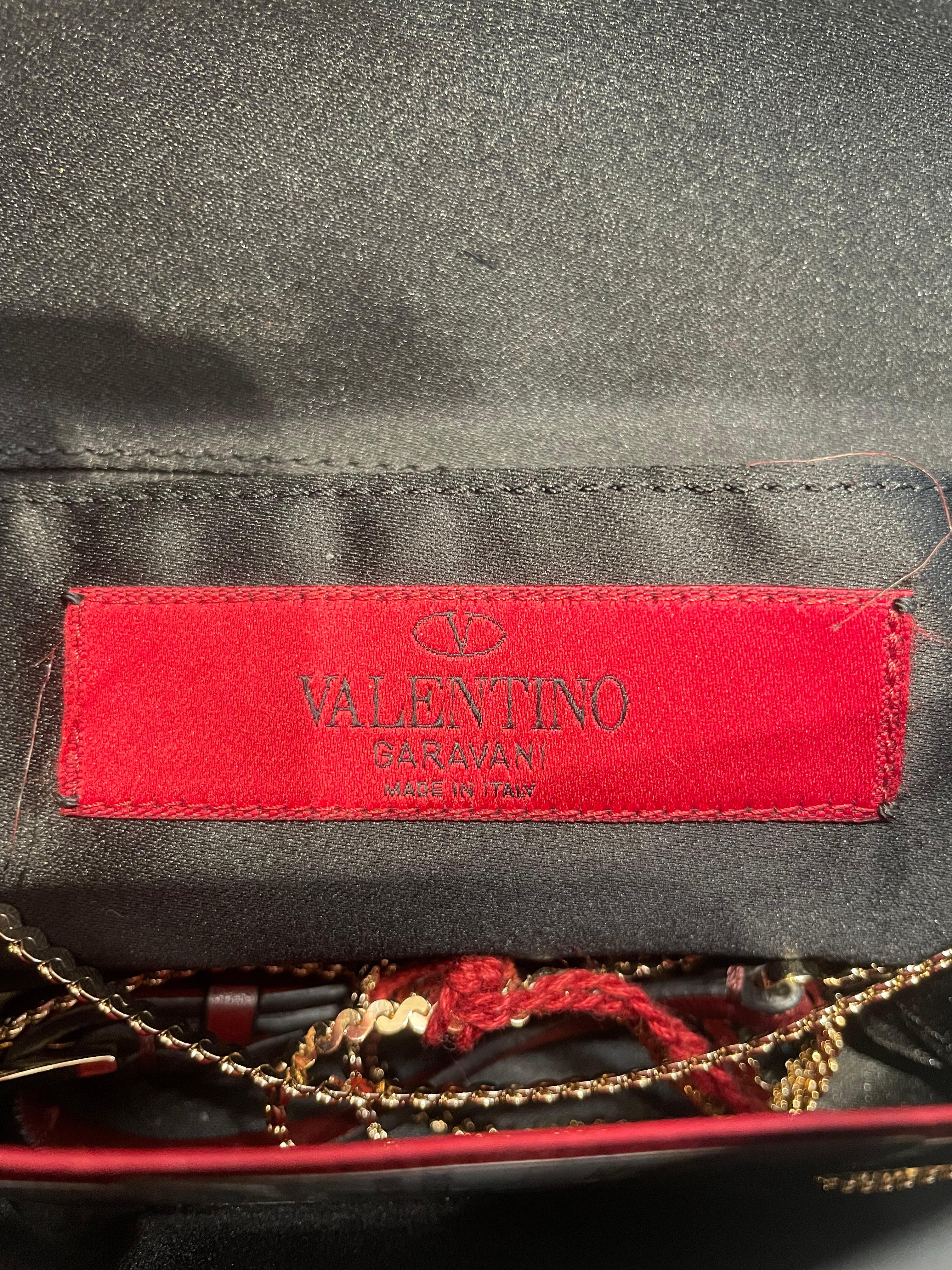 VALENTINO GARAVANI/Clutch Bag/BRD/Black Brown FeatherCrystal Bag view 3