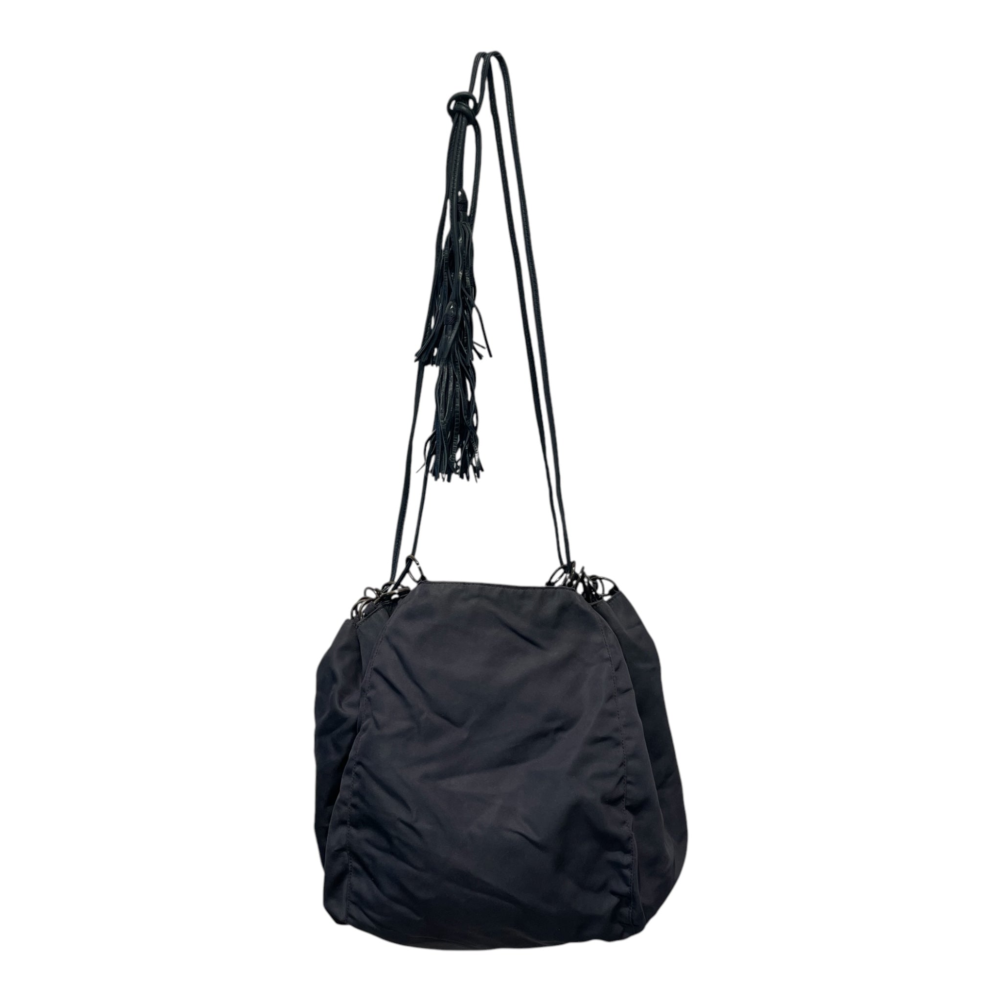 PRADA/Bag/Nylon/BLK/TASSLE LEATHER STRAP view 2