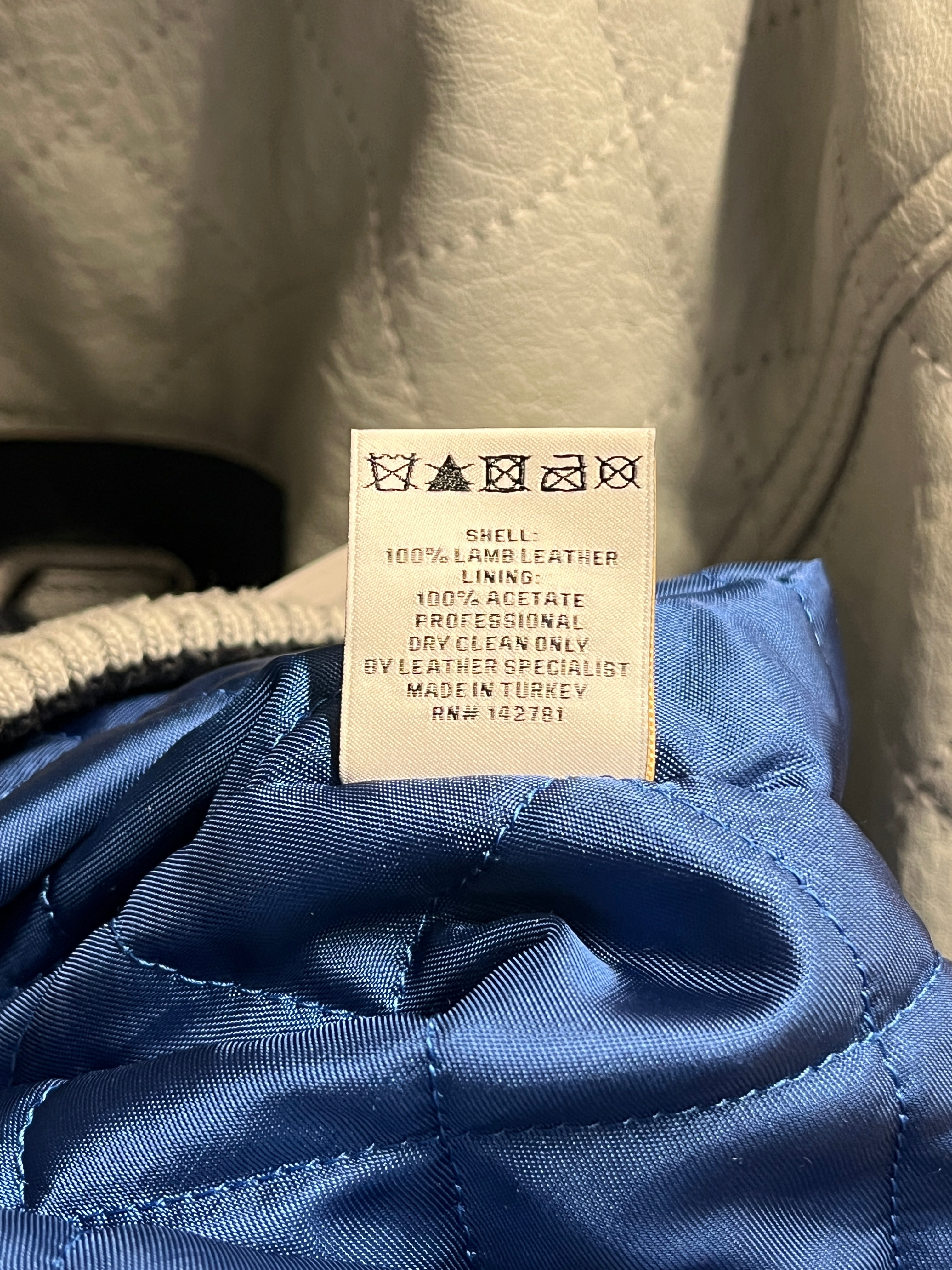 AIME LEON DORE/Leather Jkt/XL/Leather/NVY/Graphic/CONCORD 2TONE GRY/BLU view 5