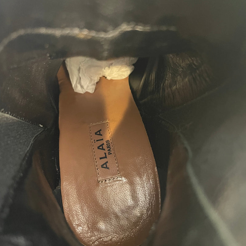 ALAIA/Heels/US 5/All Over Print/Leather/BLK/ALL OVER PRINT SILVER MARKINGS