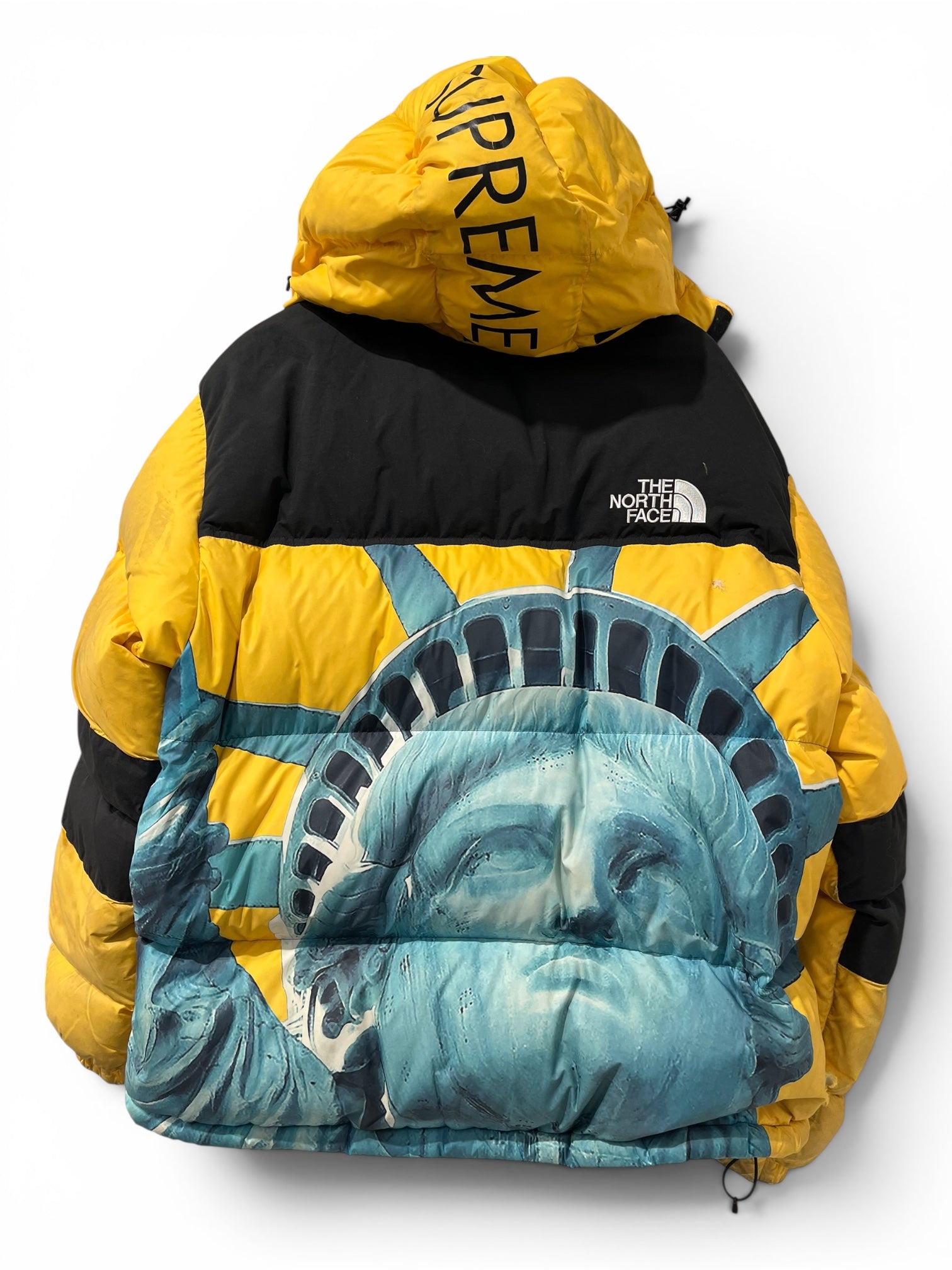 Supreme/Puffer Jkt/L/Nylon/YEL/Graphic/MISS LIBERTY/YEL/YEL BACKGROUD view 2