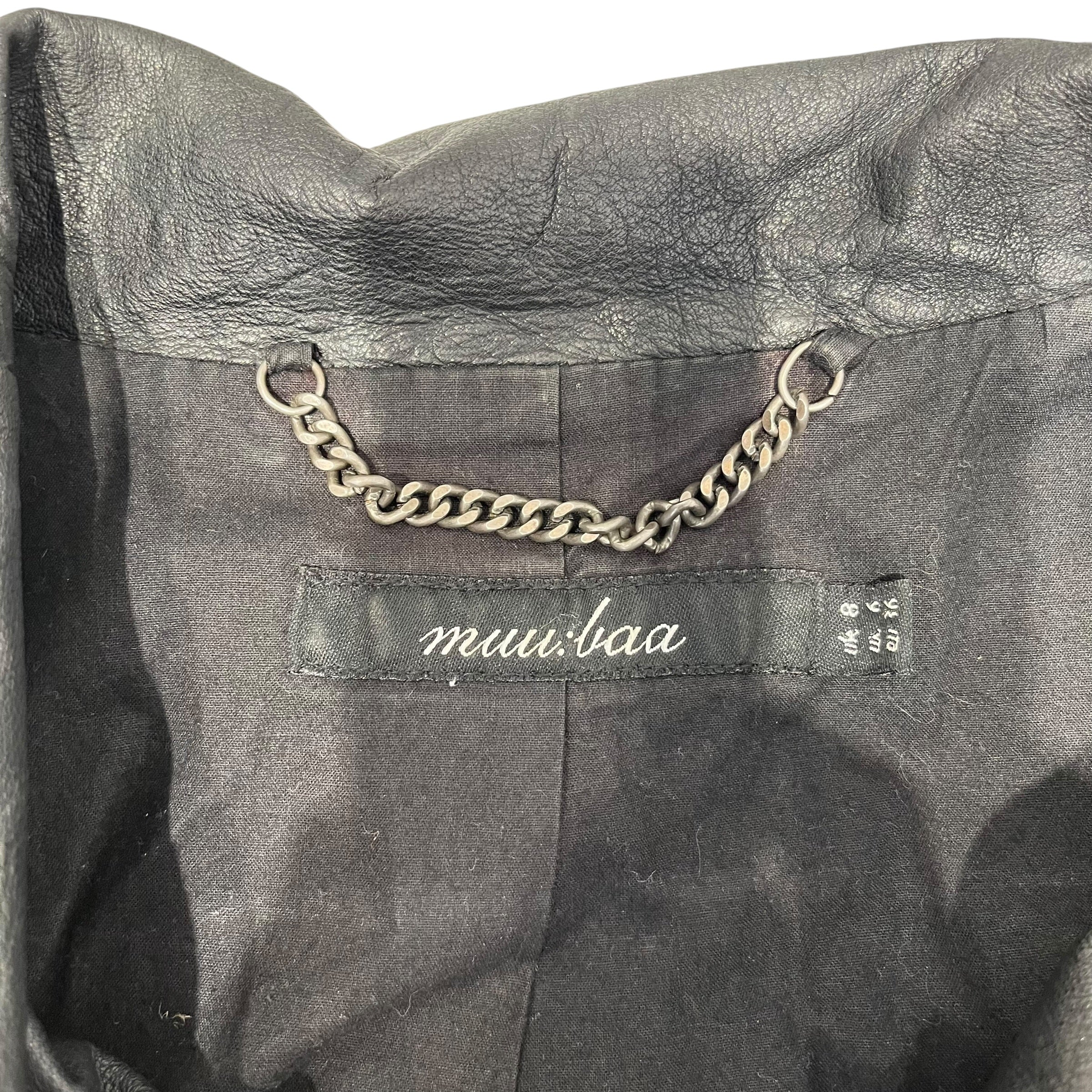 Muubaa/Vest/8/Leather/BLK/ASYMMETRIC ZIP LEATHER VEST view 3