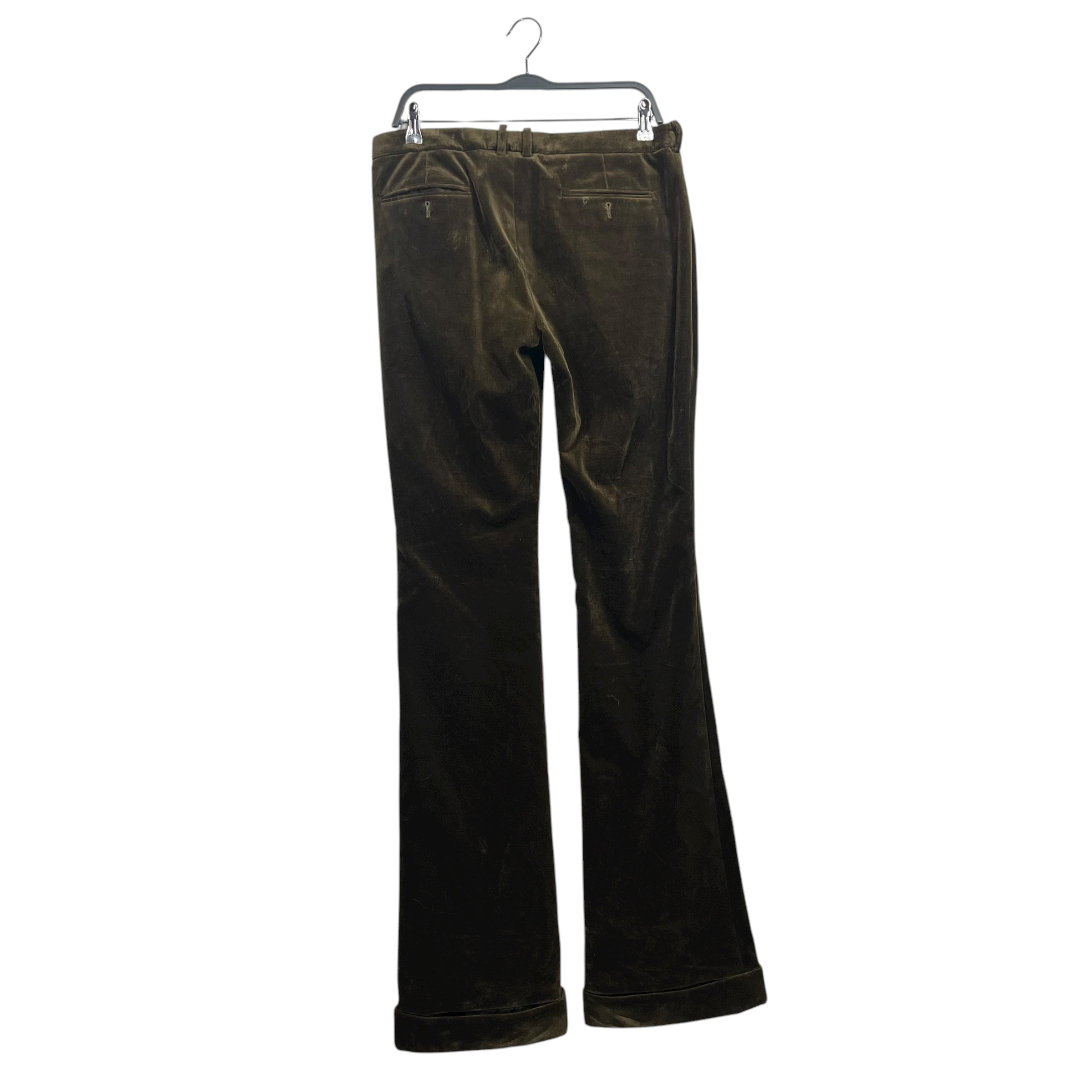 SAINT LAURENT/Pants/42/Cotton/BRW/VELOUR FLARED PANTS view 2