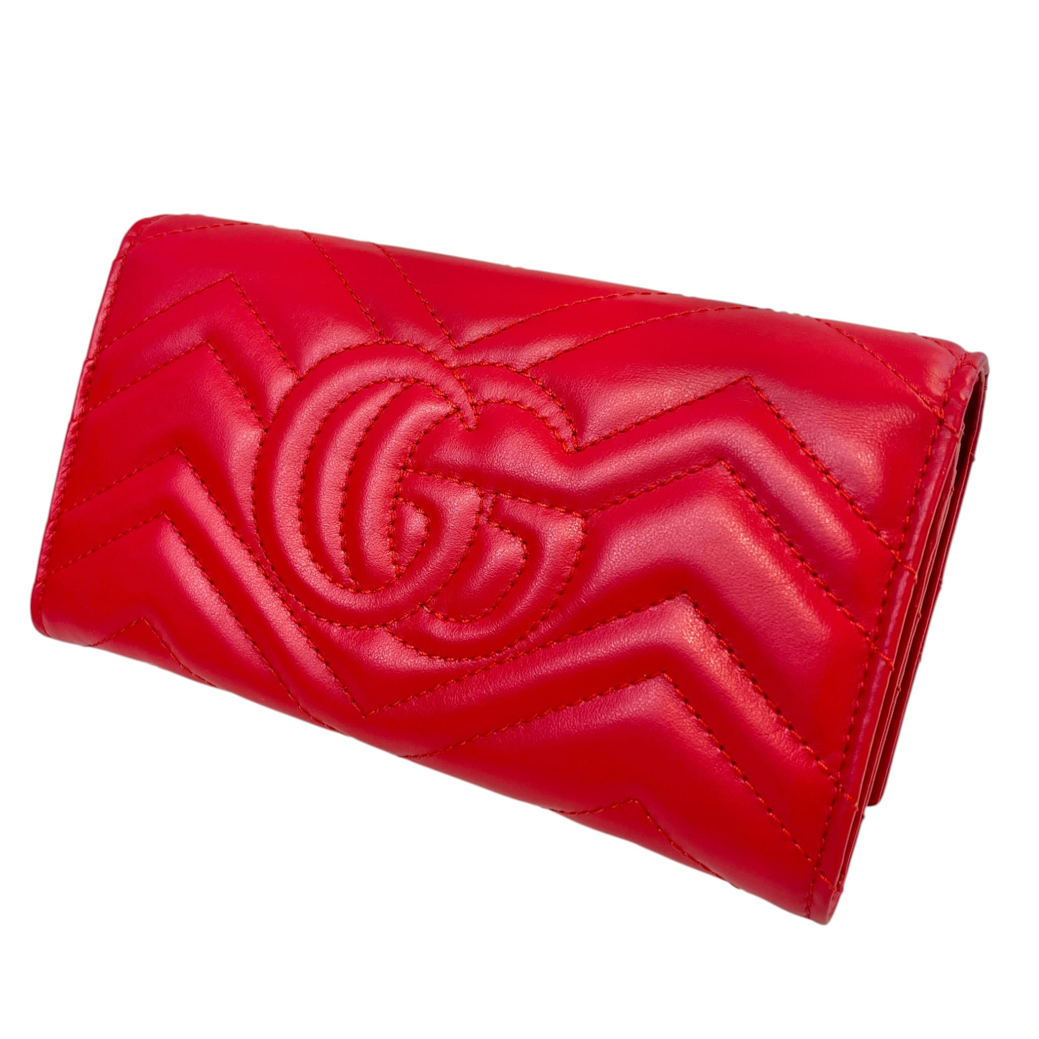 GUCCI/Long Wallet/Leather/RED/GG MARMONT CONTINENTAL view 2