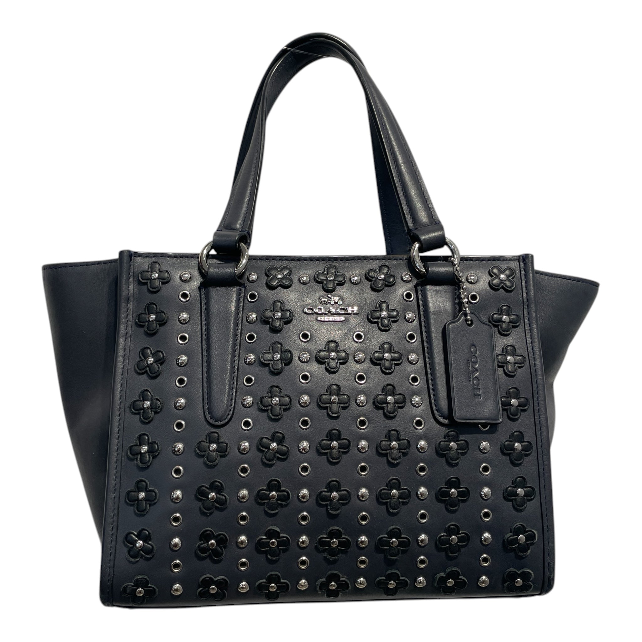COACH/Hand Bag/Leather/NVY/FLORAL RIVETS view 1
