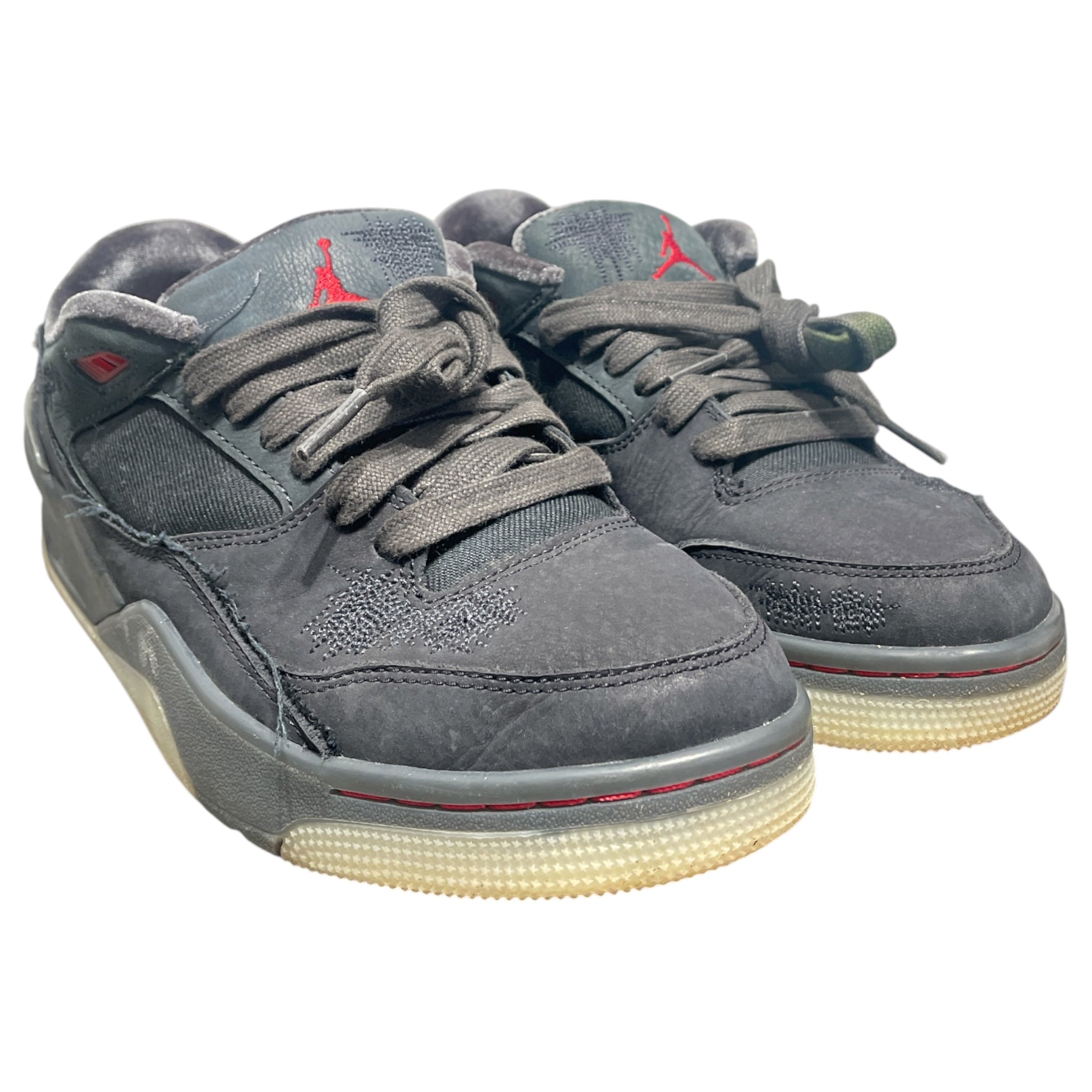 NIKE/WHO DECIDES WAR/Low-Sneakers/US 8/Leather/BLK/Jordan Court Flight view 1