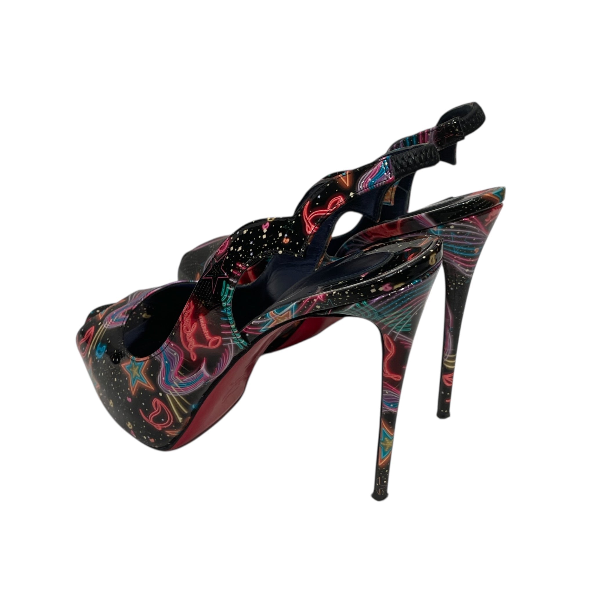 Christian Louboutin/Heels/EU 38.5/All Over Print/MLT/HOT CHICK SCALLOP SLINGBACK view 2