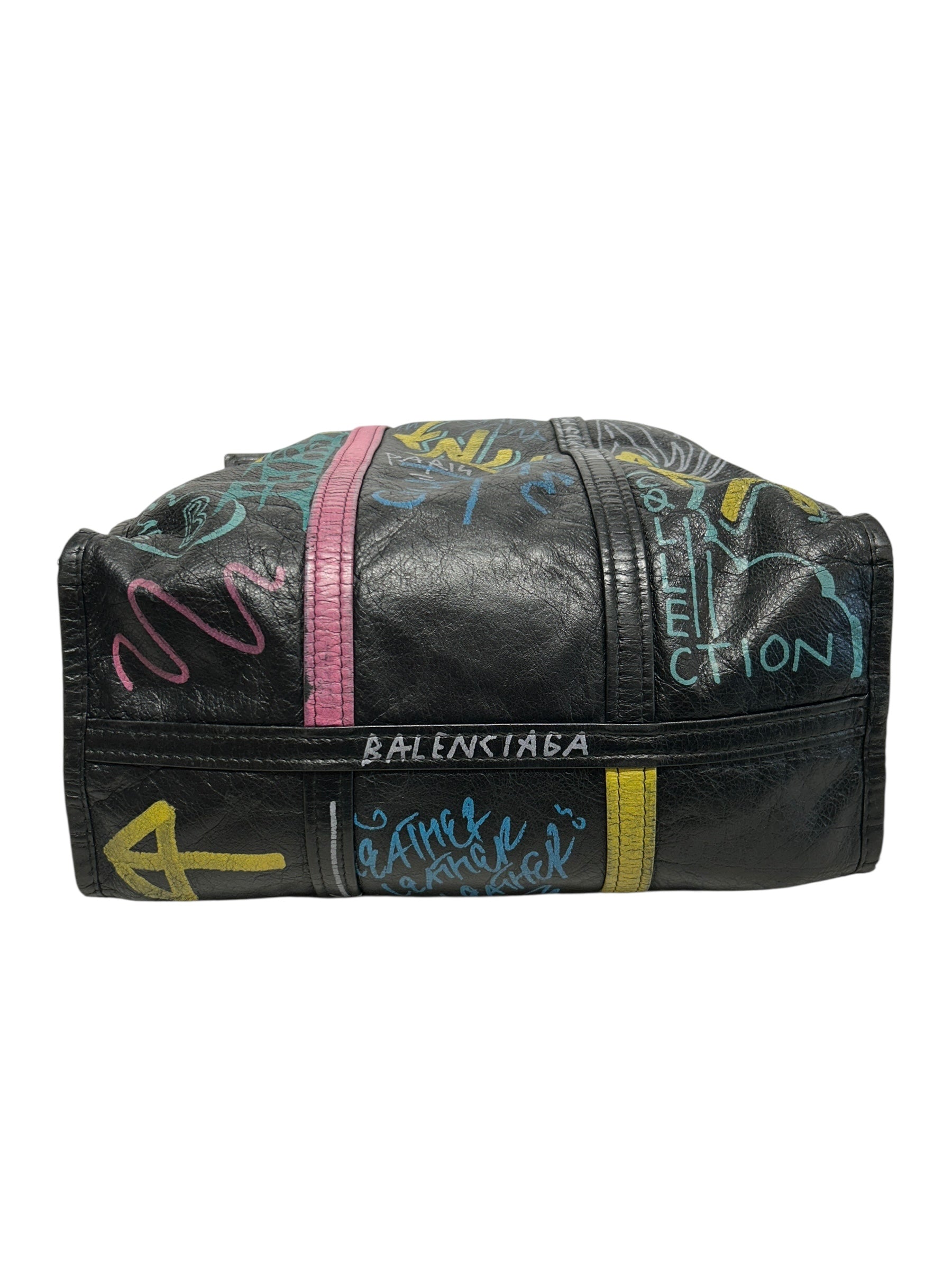 BALENCIAGA/Tote Bag/OS/BLK/Graffiti Bazar Tote view 3