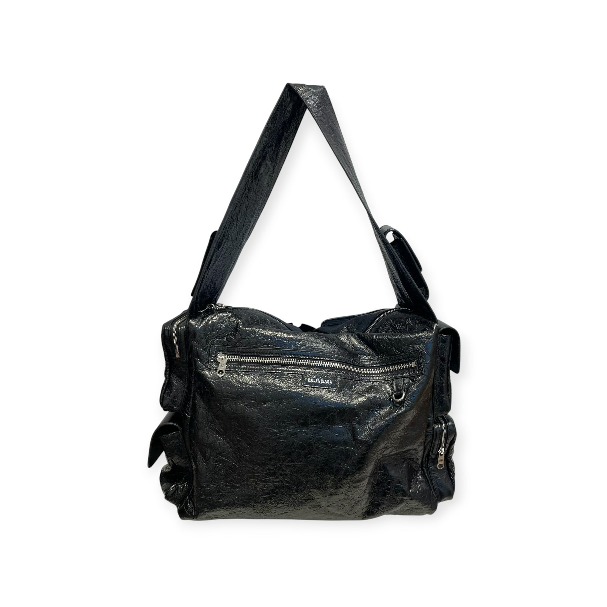BALENCIAGA/Hand Bag/Leather/BLK/shoulder bag/sil/ multi pocket view 2