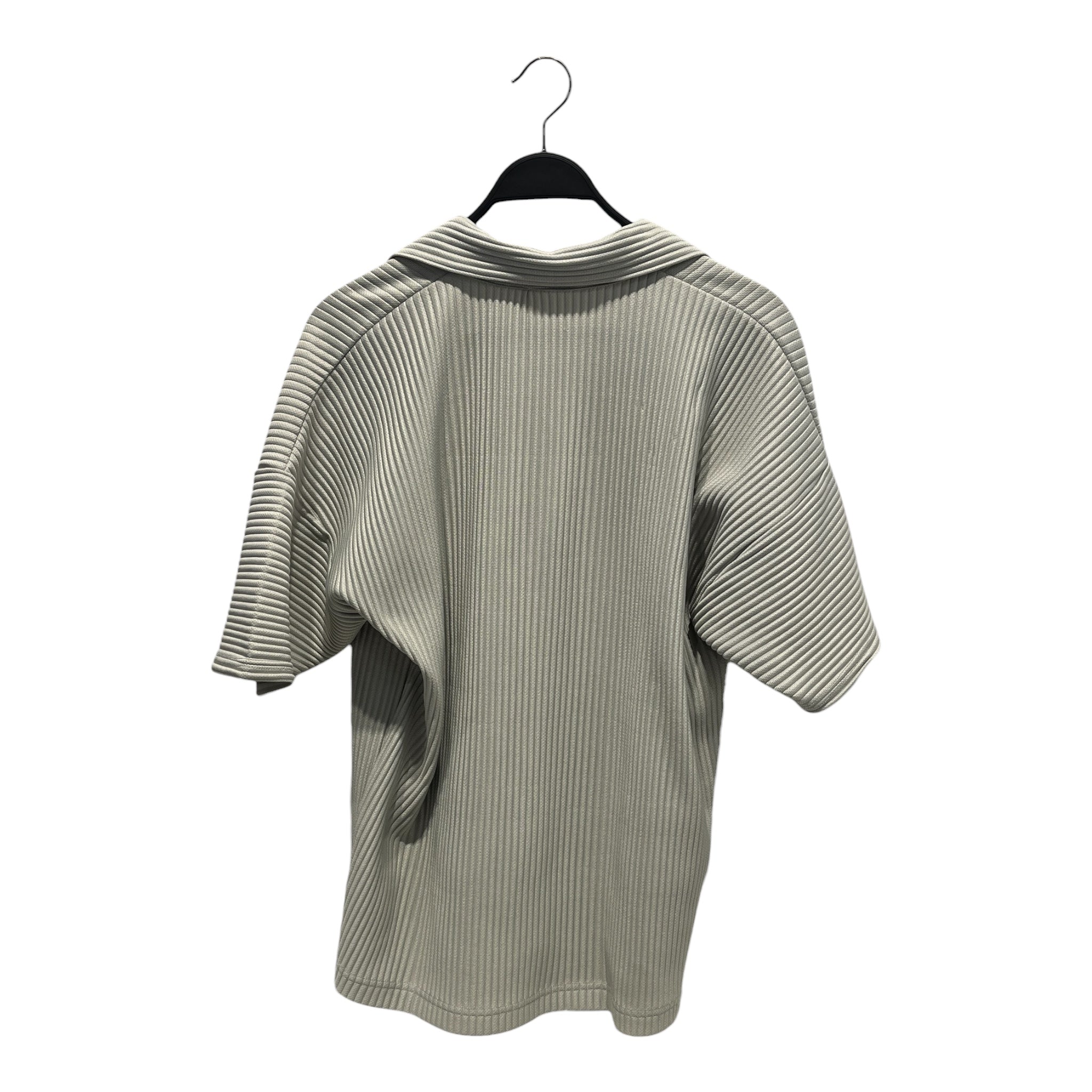 HOMME PLISSE ISSEY MIYAKE/Polo Shirt/M/Polyester/GRY/PLEATED POLO SHIRT view 2