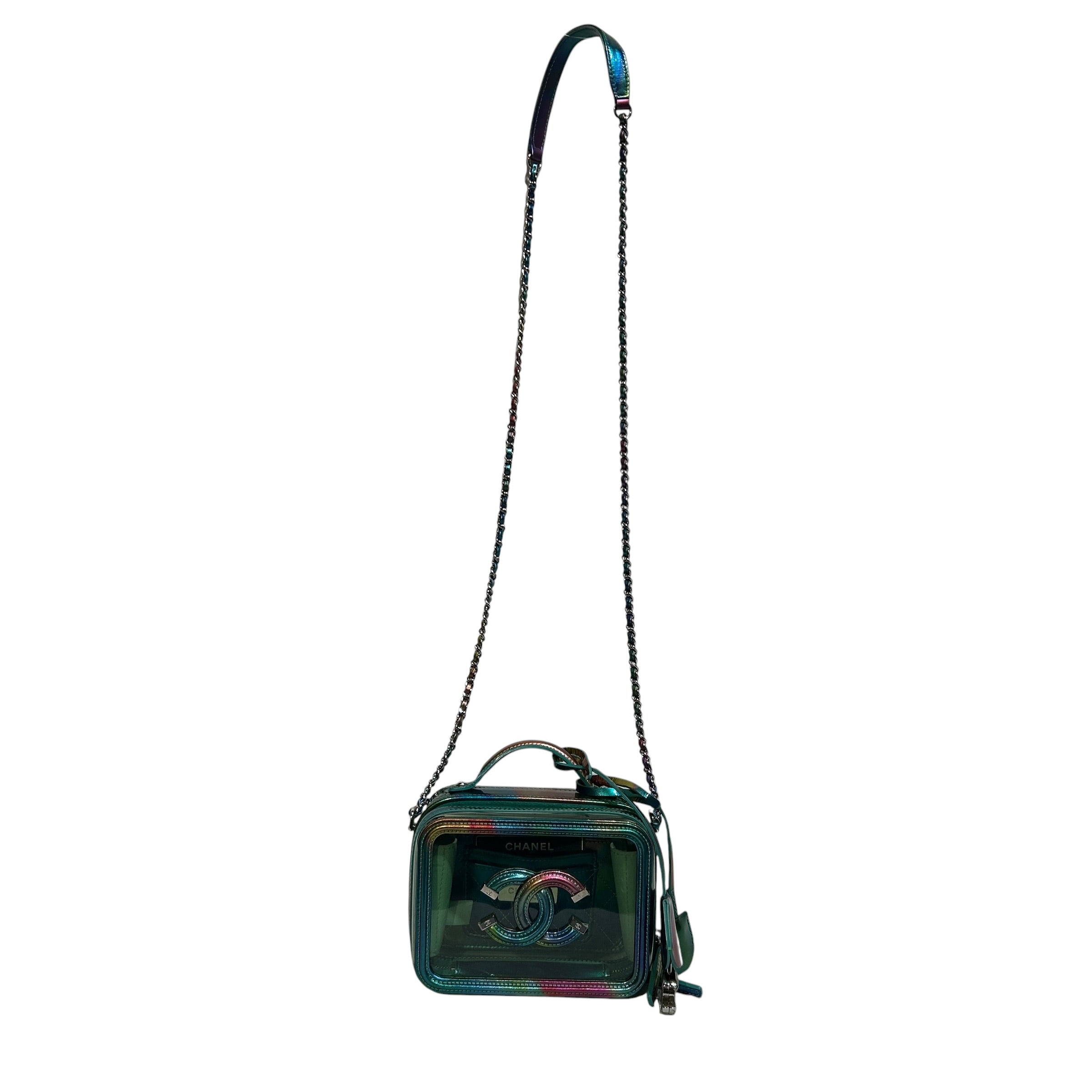 CHANEL/Cross Body Bag/Iridescent/Leather/MLT/PVC Filigree Vanity Case view 1