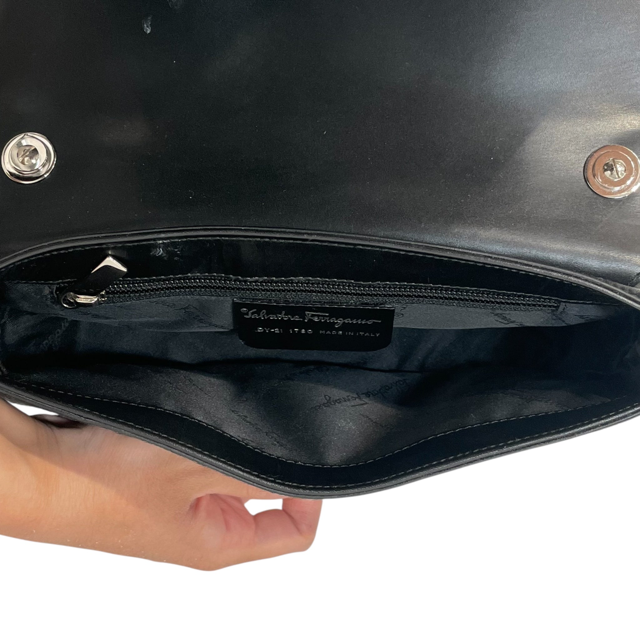 Salvatore Ferragamo/Hand Bag/BLK/Ponyhair Gancini Baguette view 5