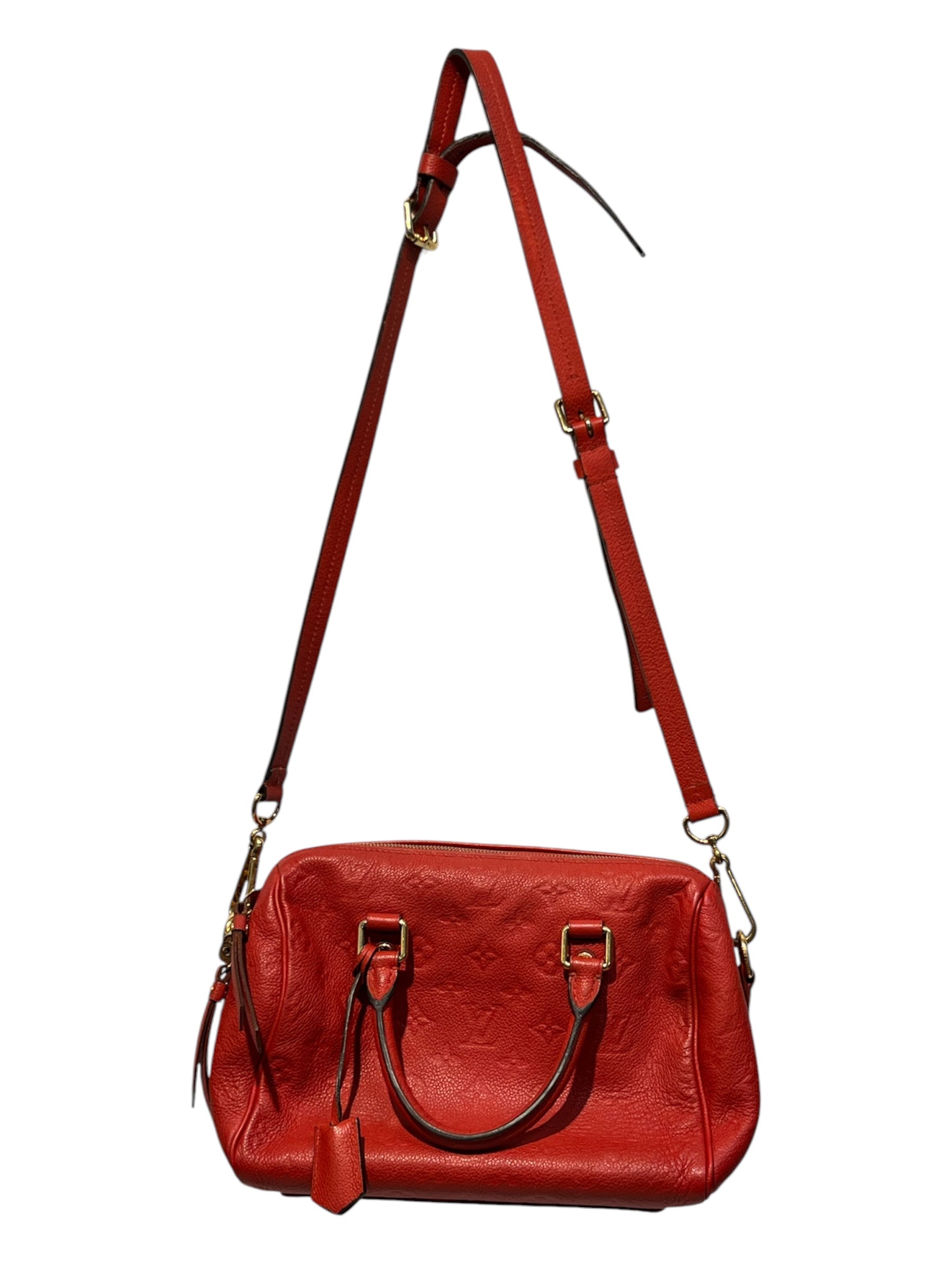 LOUIS VUITTON/Cross Body Bag/Monogram/Leather/RED/Empreinte Speedy Bandouliere view 1