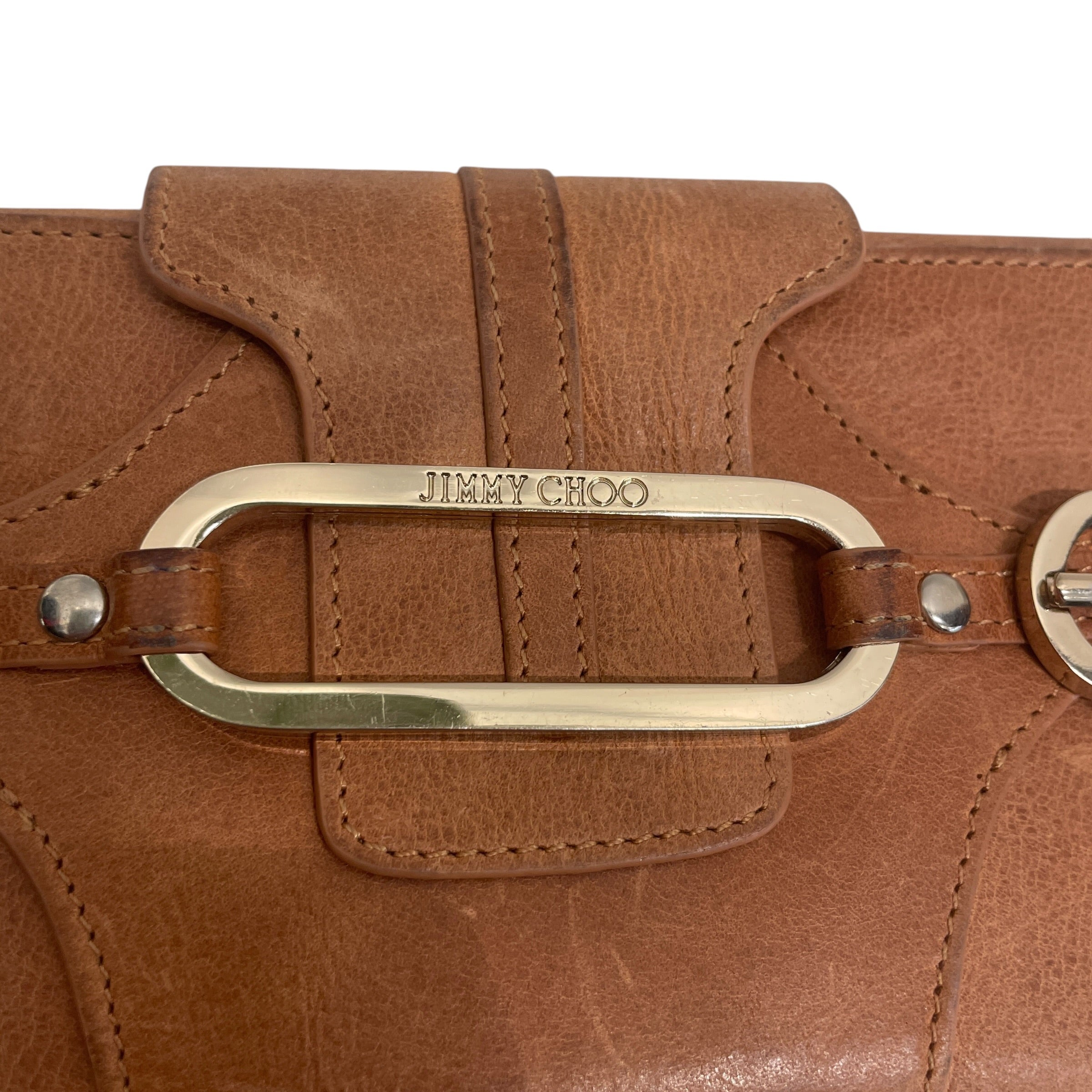 JIMMY CHOO/Long Wallet/Leather/BEG/FRONT BUCKLES view 4