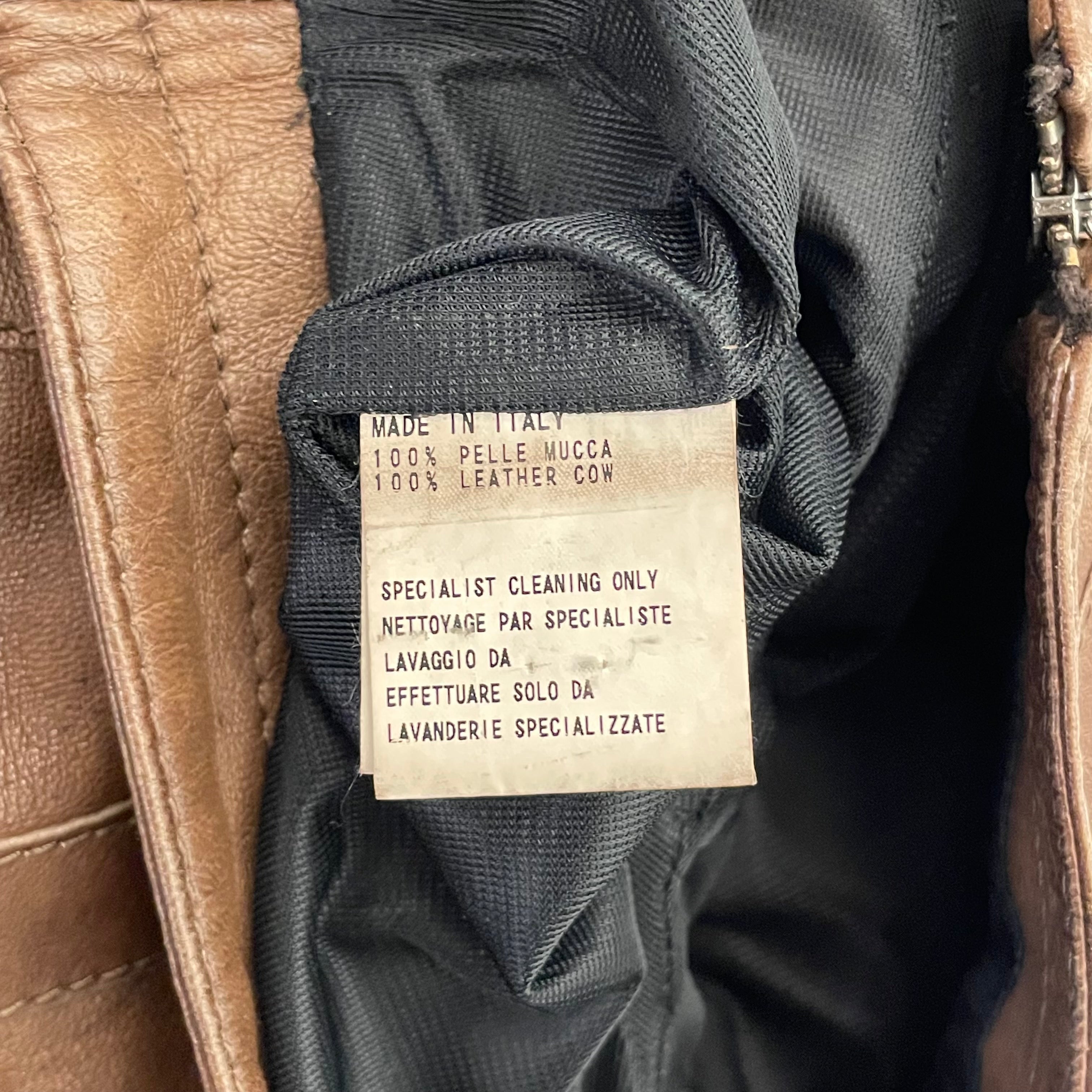 DIRK BIKKEMBERGS/Straight Pants/40/Leather/BRW/CURVED PANNEL LINED PANTS view 4