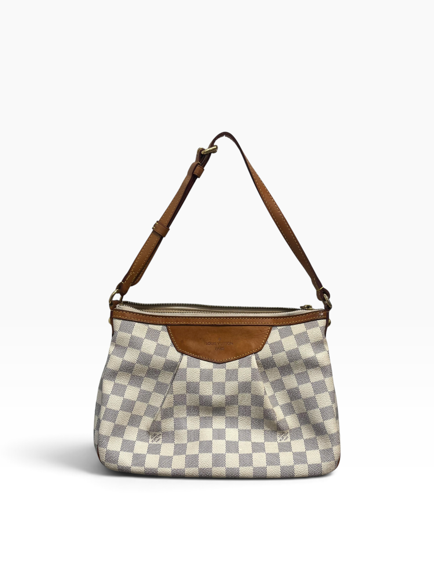 LOUIS VUITTON/Hand Bag/Monogram/WHT/BROWN LEATHER ACCENT DAMIER view 1