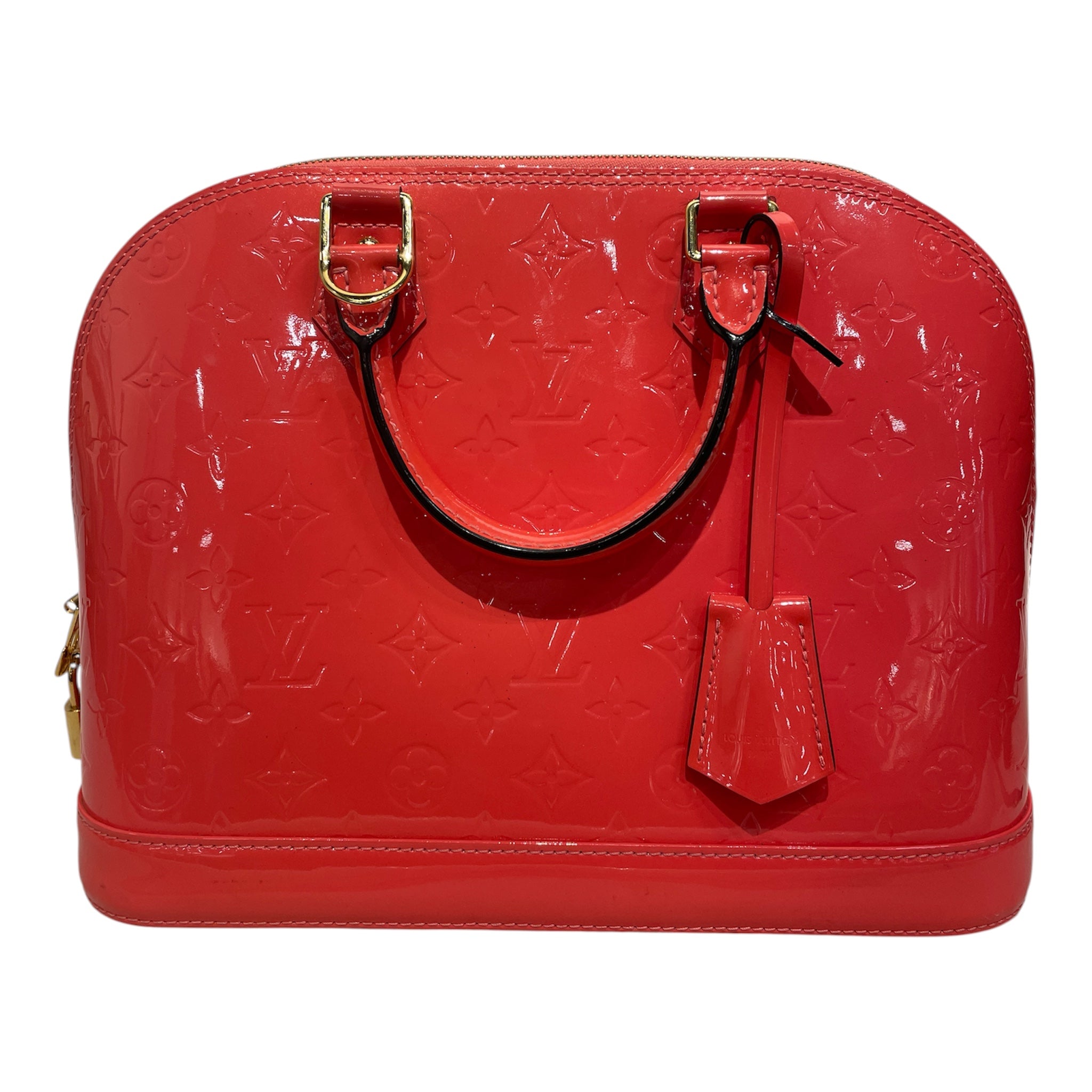 LOUIS VUITTON/Hand Bag/Monogram/Leather/RED/MONOGRAM VERNIS BAG view 3
