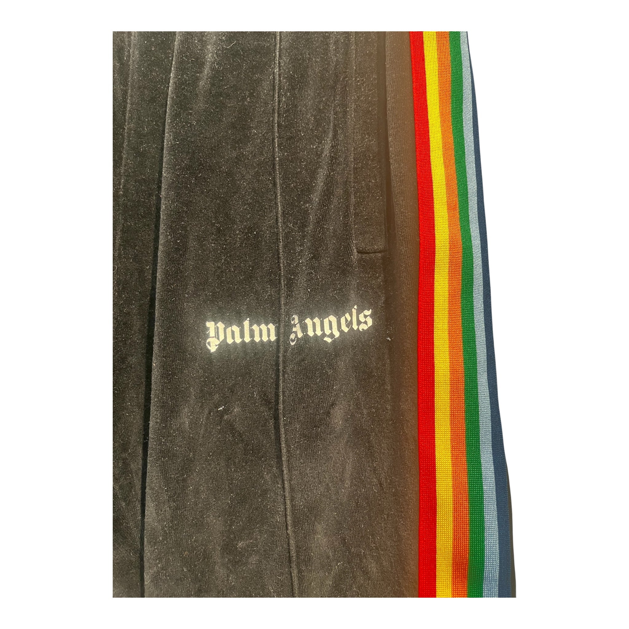 Palm Angels/Pants/XL/Cotton/BLK/TRACK PANTS-RAINBOW STRIPE view 5
