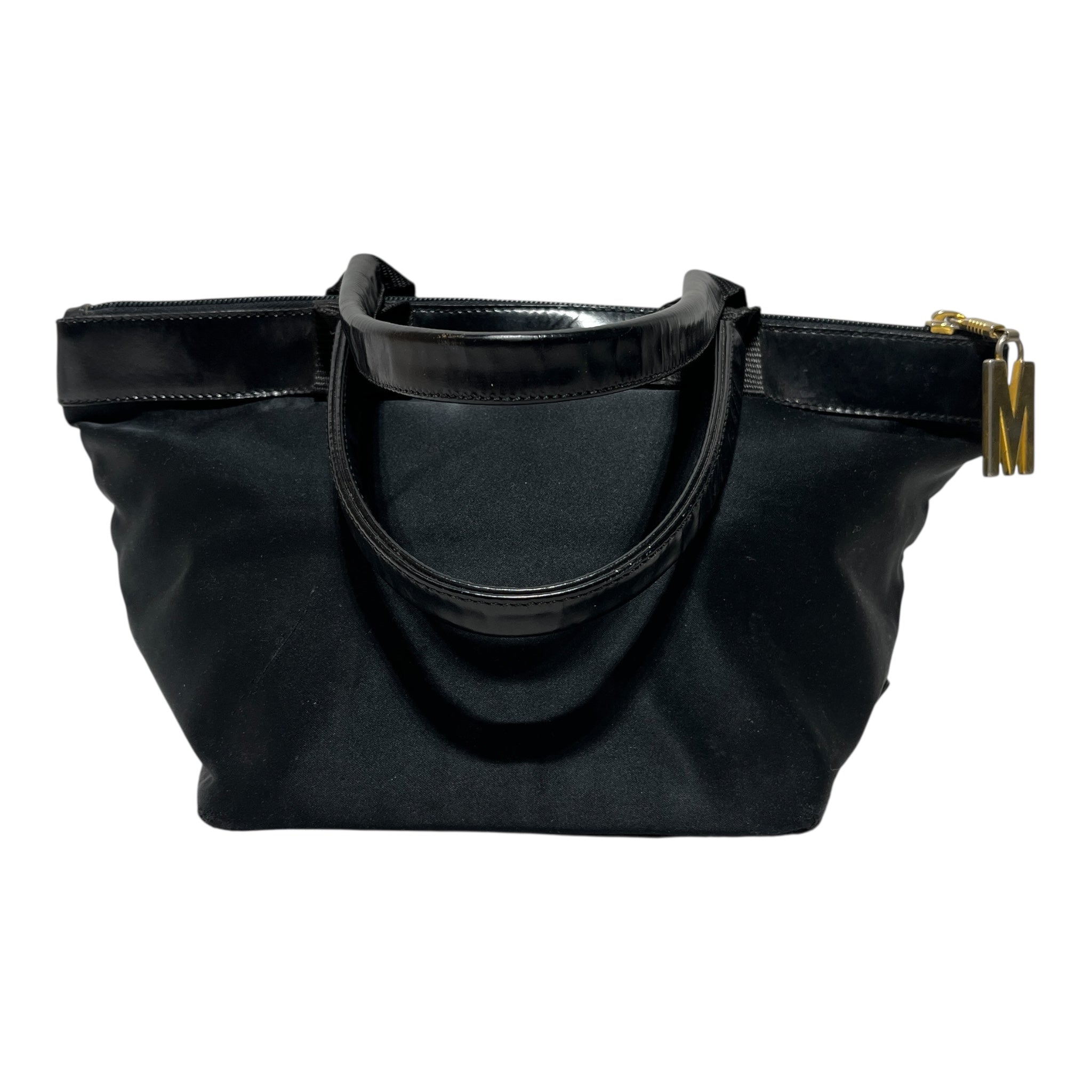 MOSCHINO/Hand Bag/Nylon/BLK/Peace Love A Smiley Gold view 2