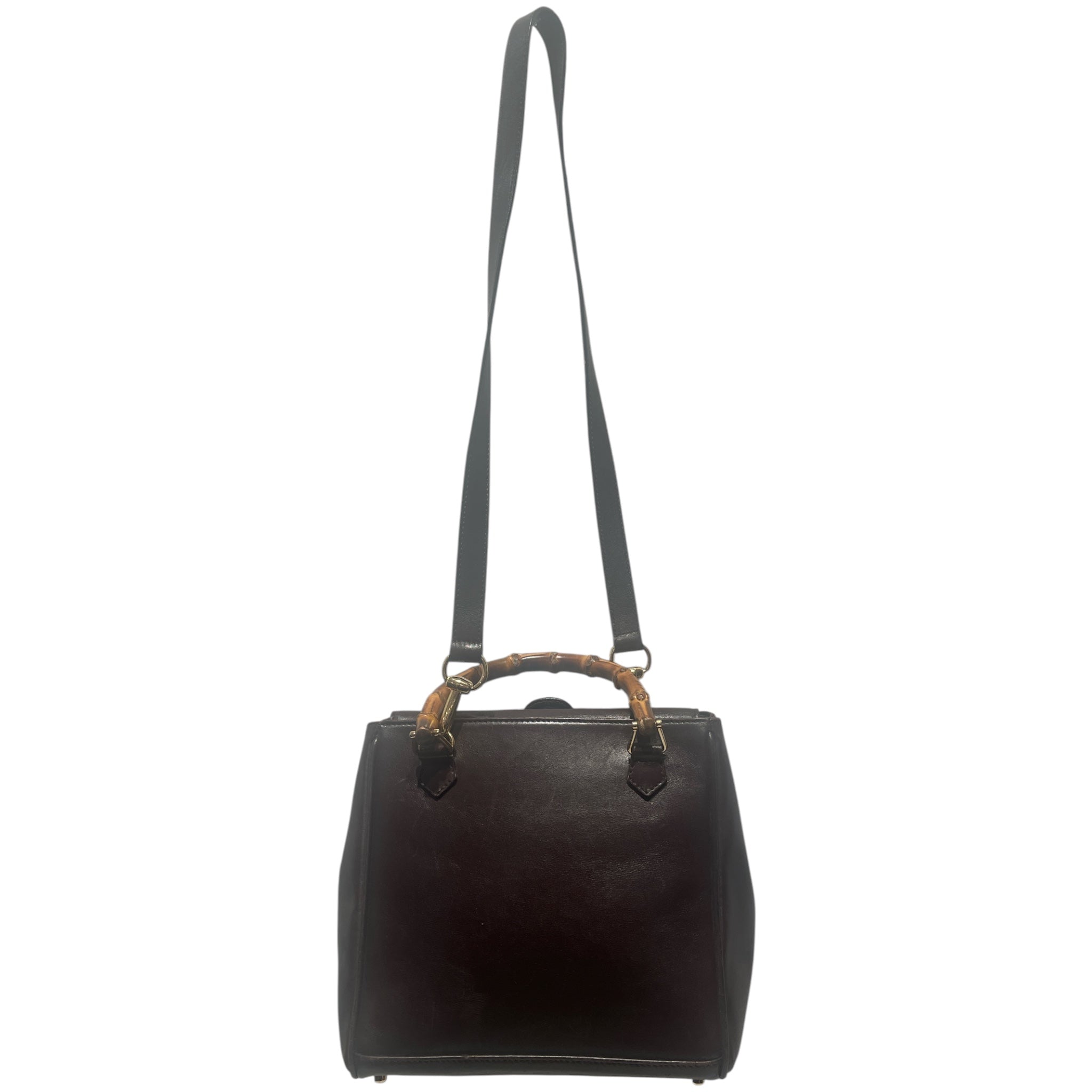 GUCCI/Tote Bag/Leather/BRW/Bamboo Handle Shopper Tote view 2