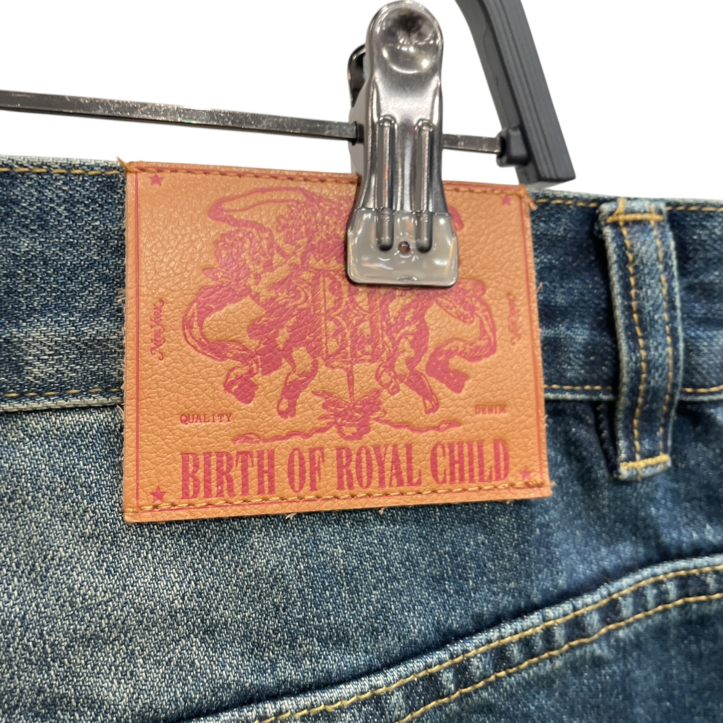Birth Of Royal Child/Straight Pants/L/Denim/BLU/Button Fly/FADED/DISTRESSED view 5