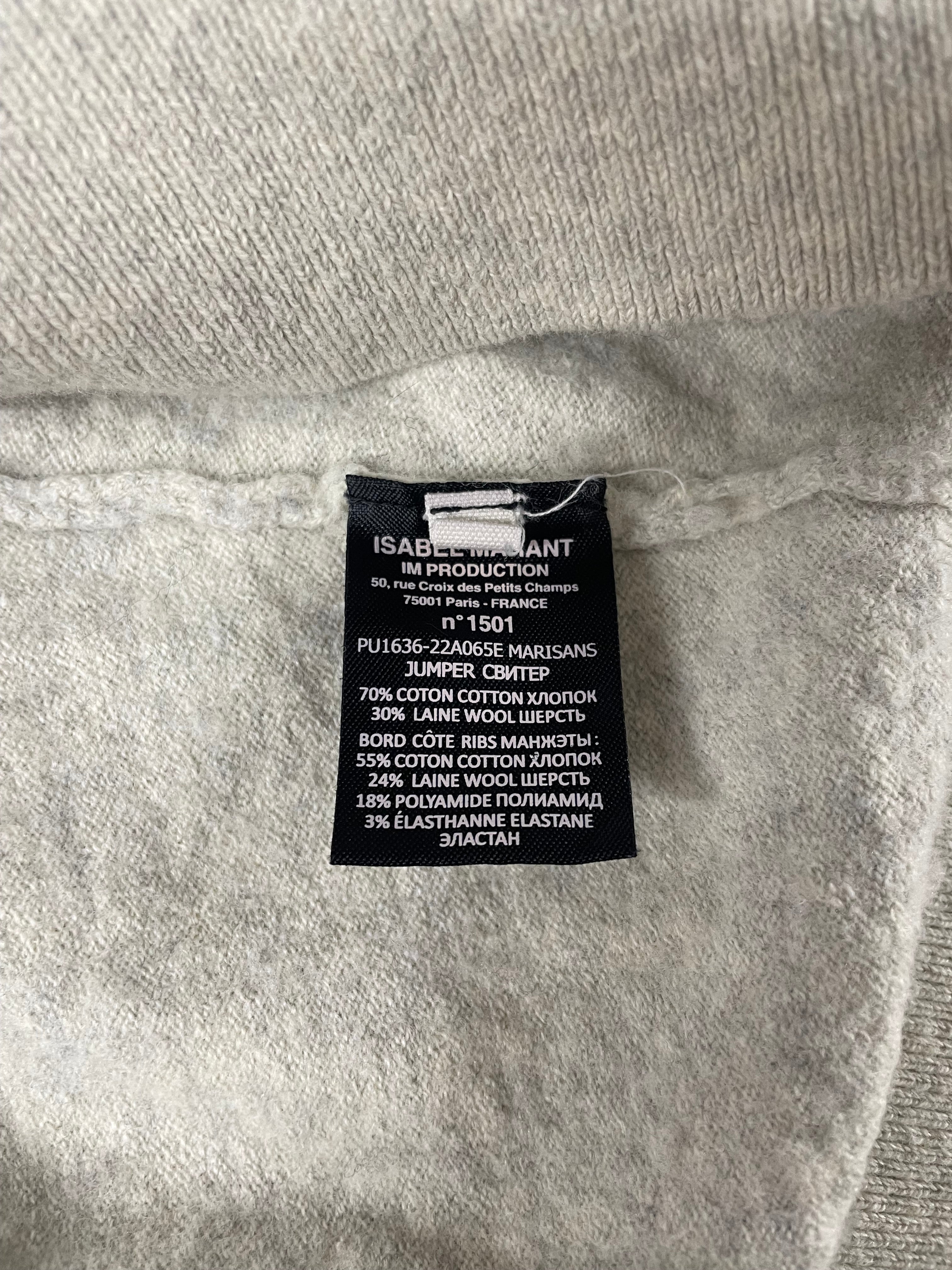 ISABEL MARANT ETOILE/Sweater/34/Cotton/GRY/INTARSIA KNIT LOGO SWEATSHIRT view 6