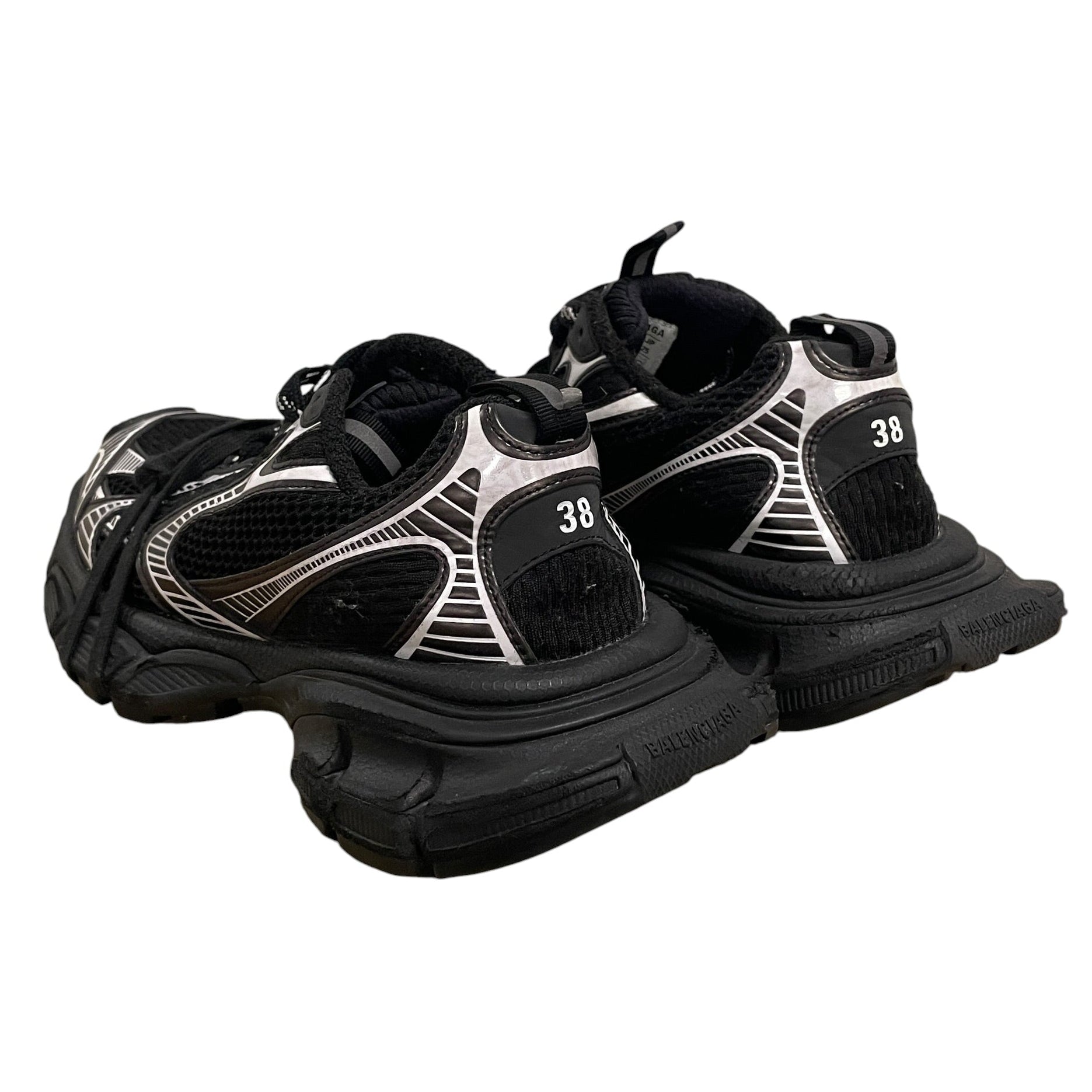 BALENCIAGA/Low-Sneakers/US 8/Cotton/BLK/3XL RUNNER BLK/SLVR view 2