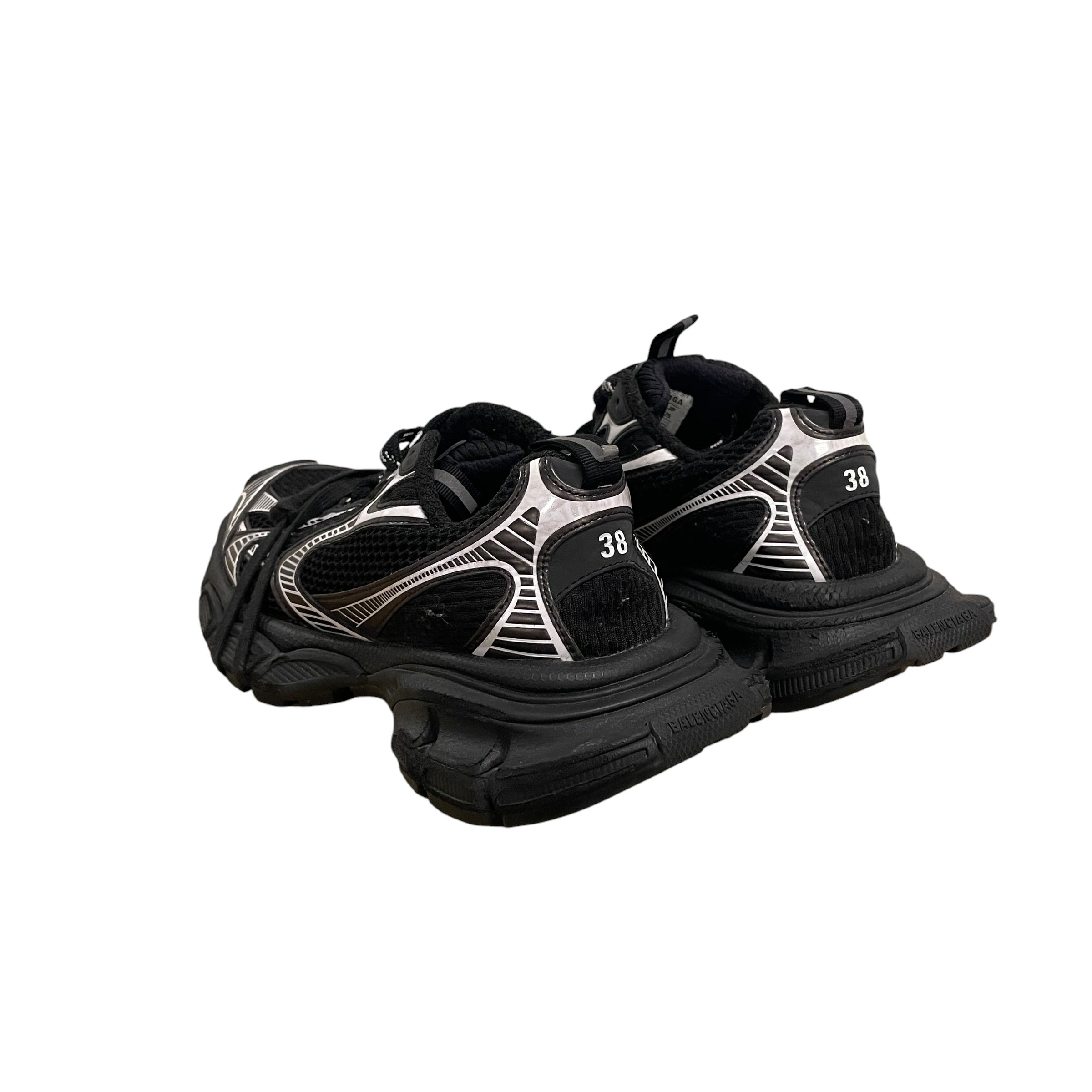 BALENCIAGA/Low-Sneakers/US 8/Cotton/BLK/3XL RUNNER BLK/SLVR view 2