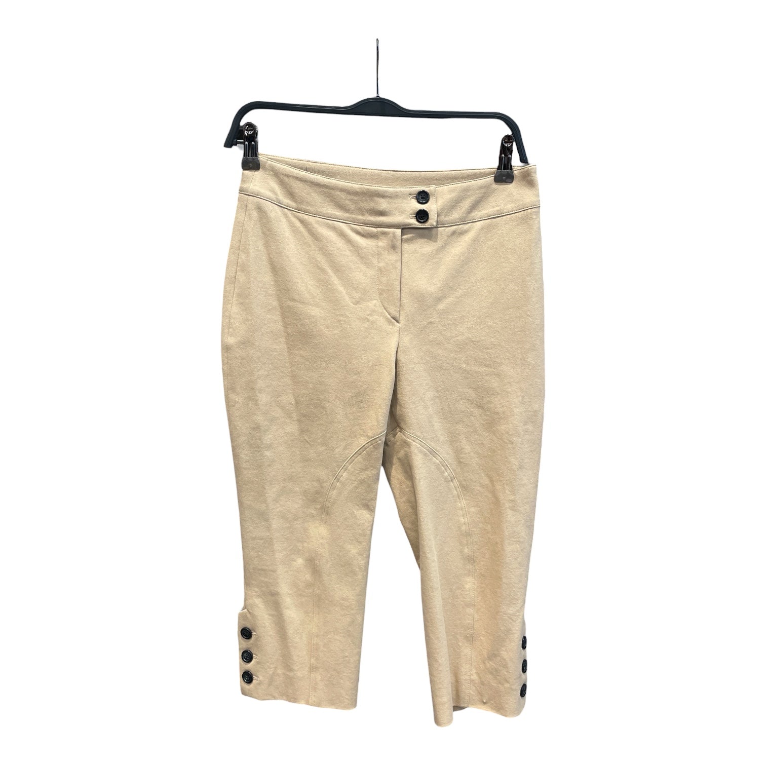 BURBERRY LONDON/Cropped Pants/6/Cotton/BEG/double button capri view 1