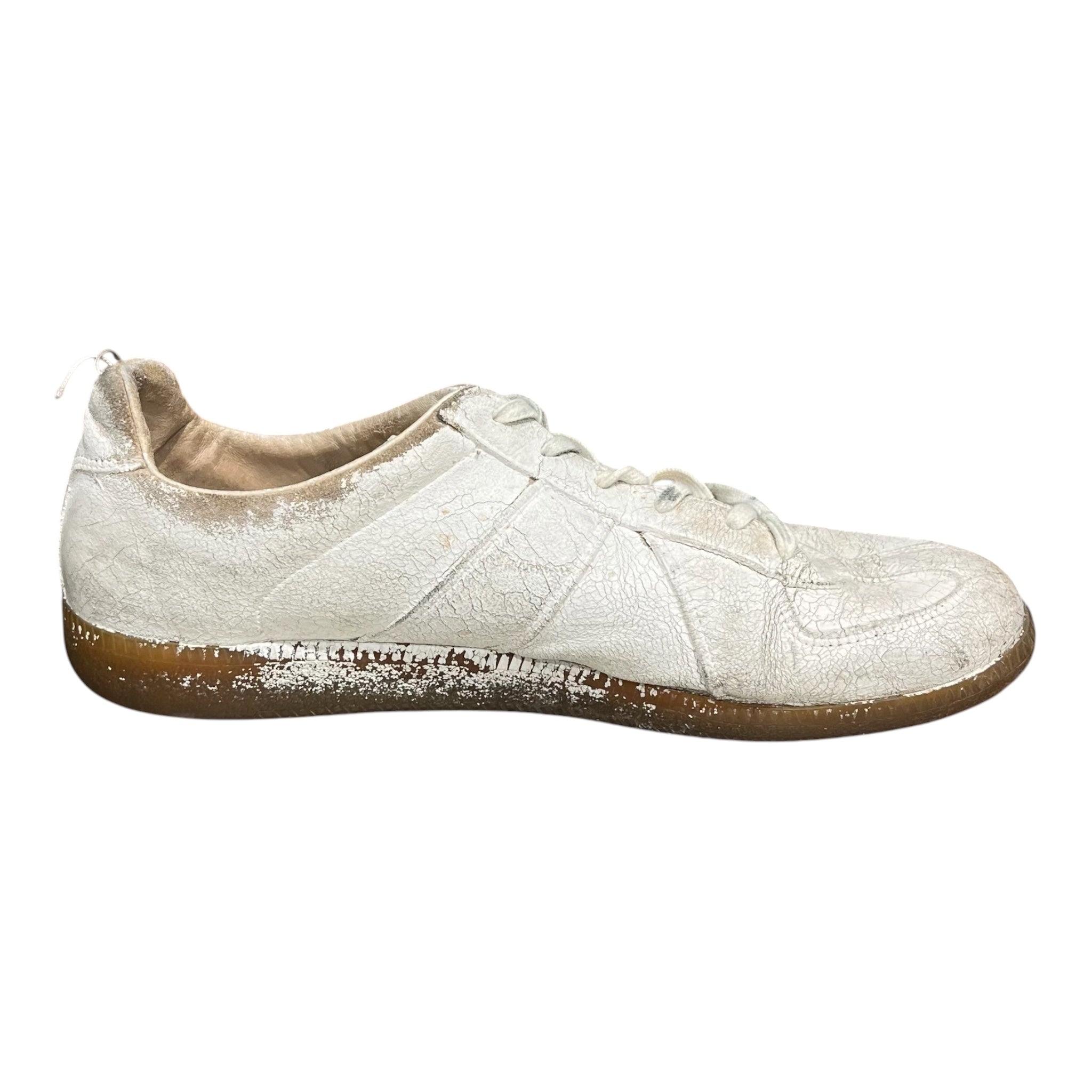 Maison Margiela/Low-Sneakers/EU 42/Leather/WHT/REPLICA DISTRESS PAINT FINISH view 5